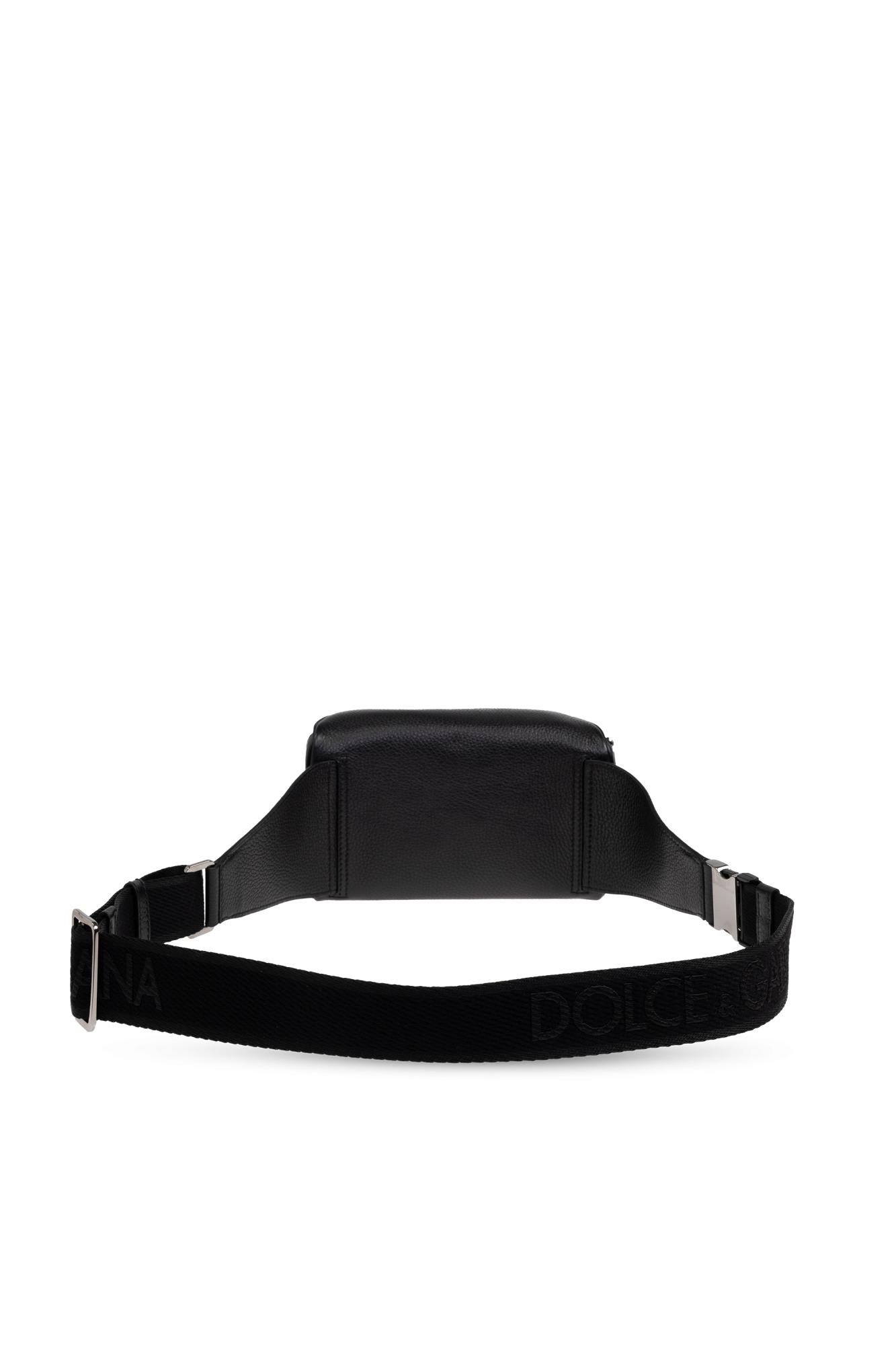 Dolce & Gabbana Leather Belt Bag In Black