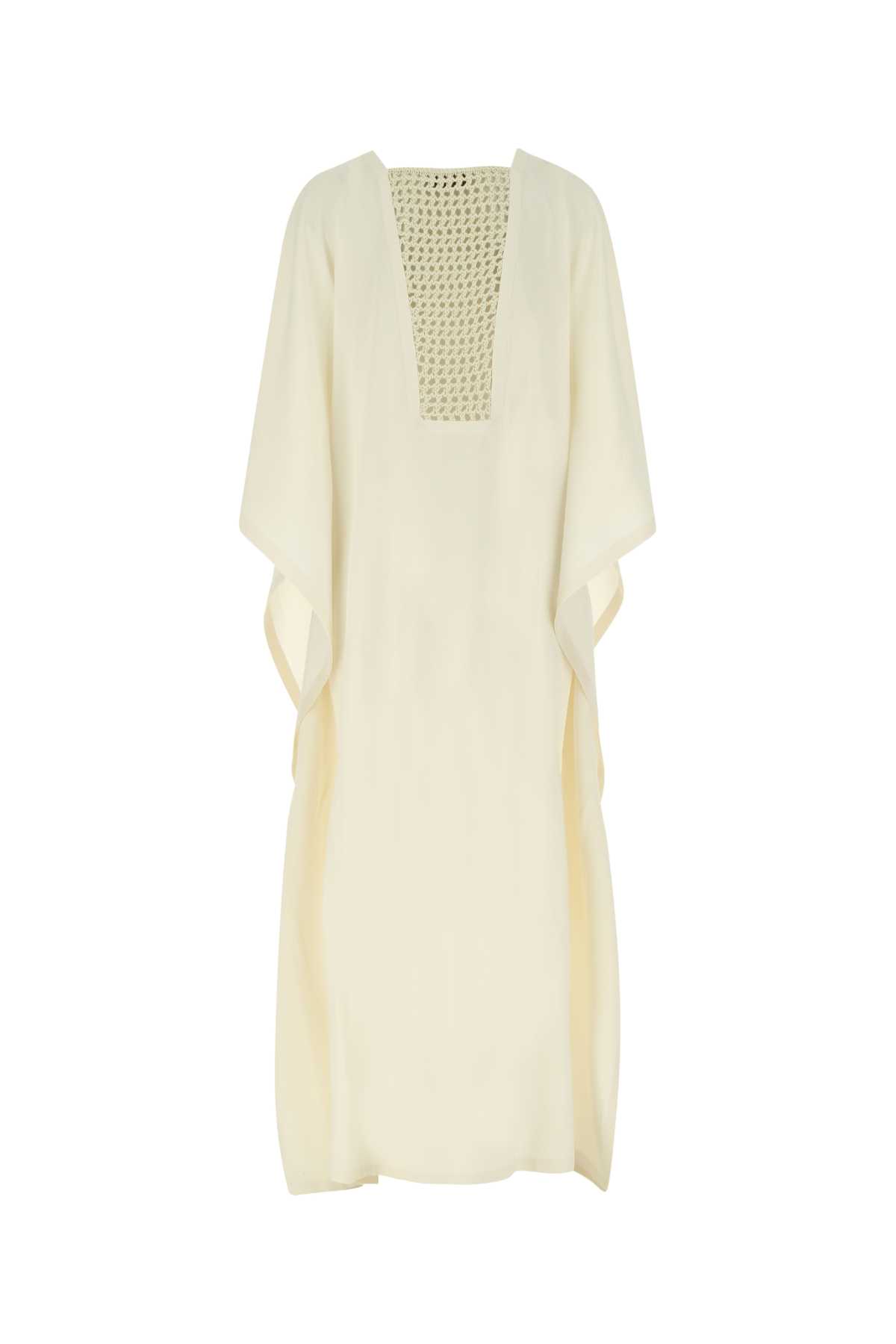 Agnona Ivory Wool Blend Tunic Dress In N00
