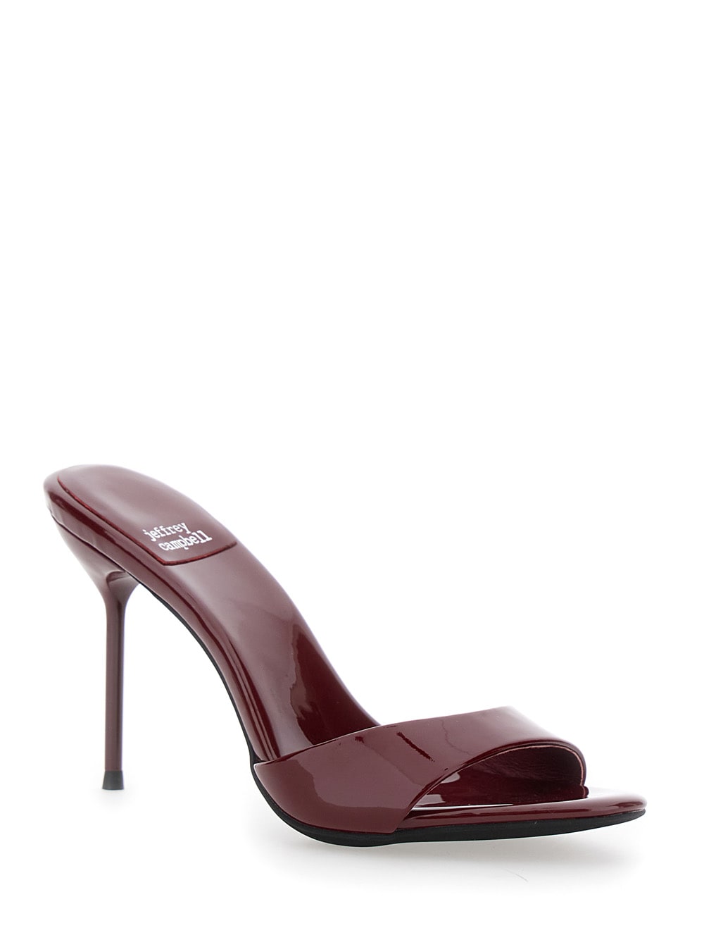 Shop Jeffrey Campbell Ce-soire Red Mules With Almond Toe And High Stiletto Heel In Patent Leather Woman