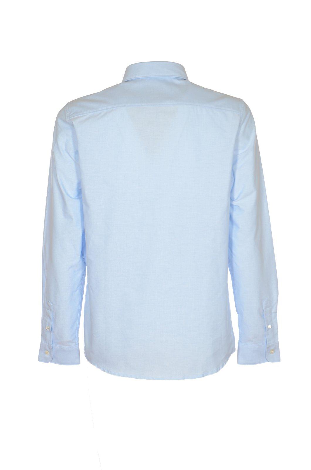 Shop Apc Buttoned Long-sleeved Shirt In Clear Blue