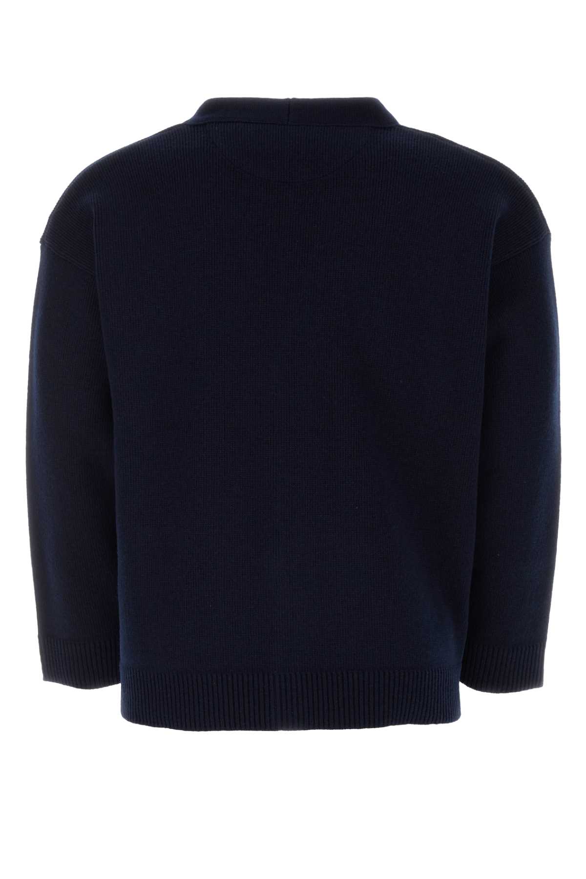 VALENTINO MIDNIGHT BLUE WOOL CARDIGAN