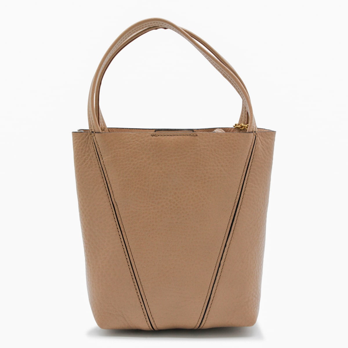 Chloé Beige Leather Spin Tote In Pink