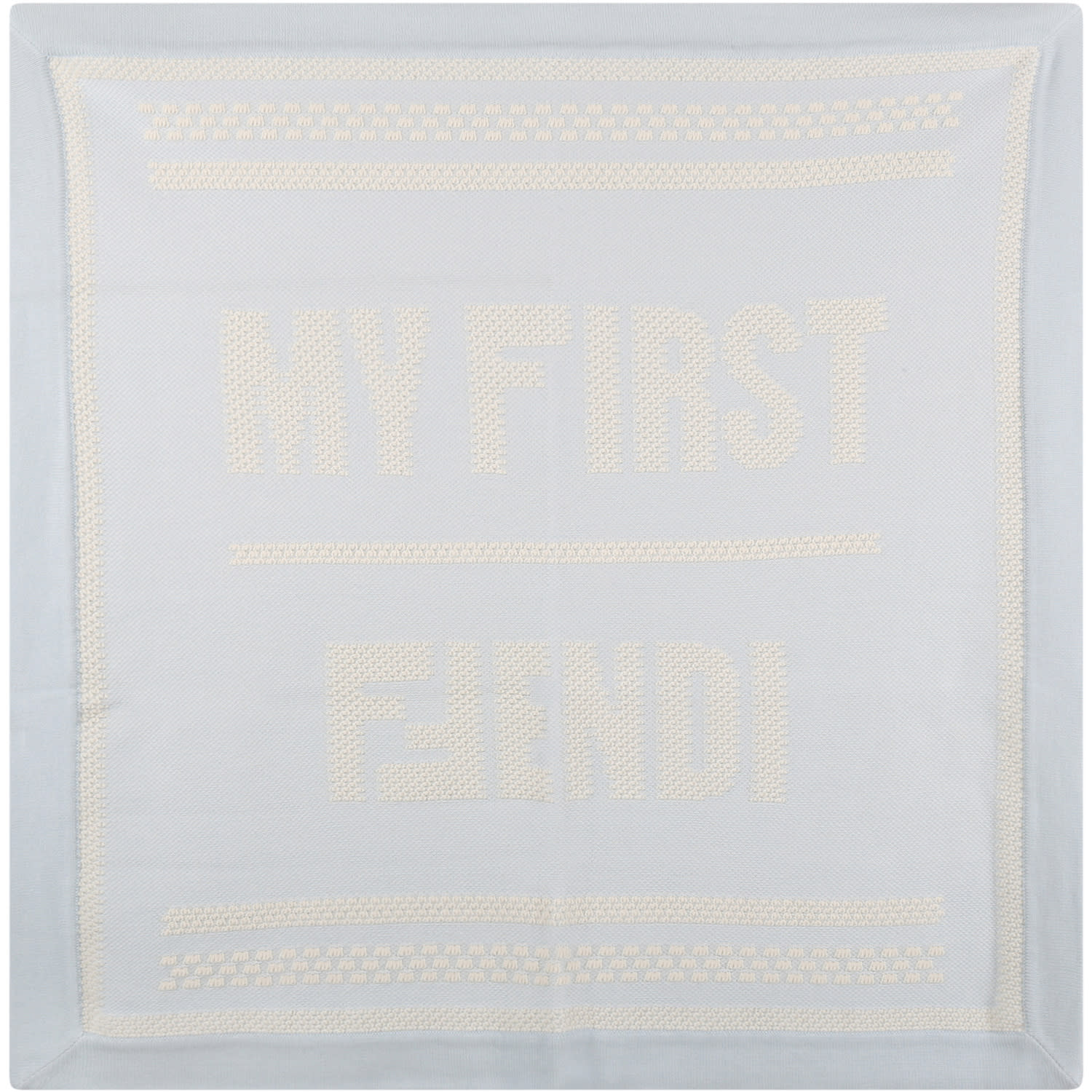 Fendi Light Blue Blanket For Baby Boy With Logo