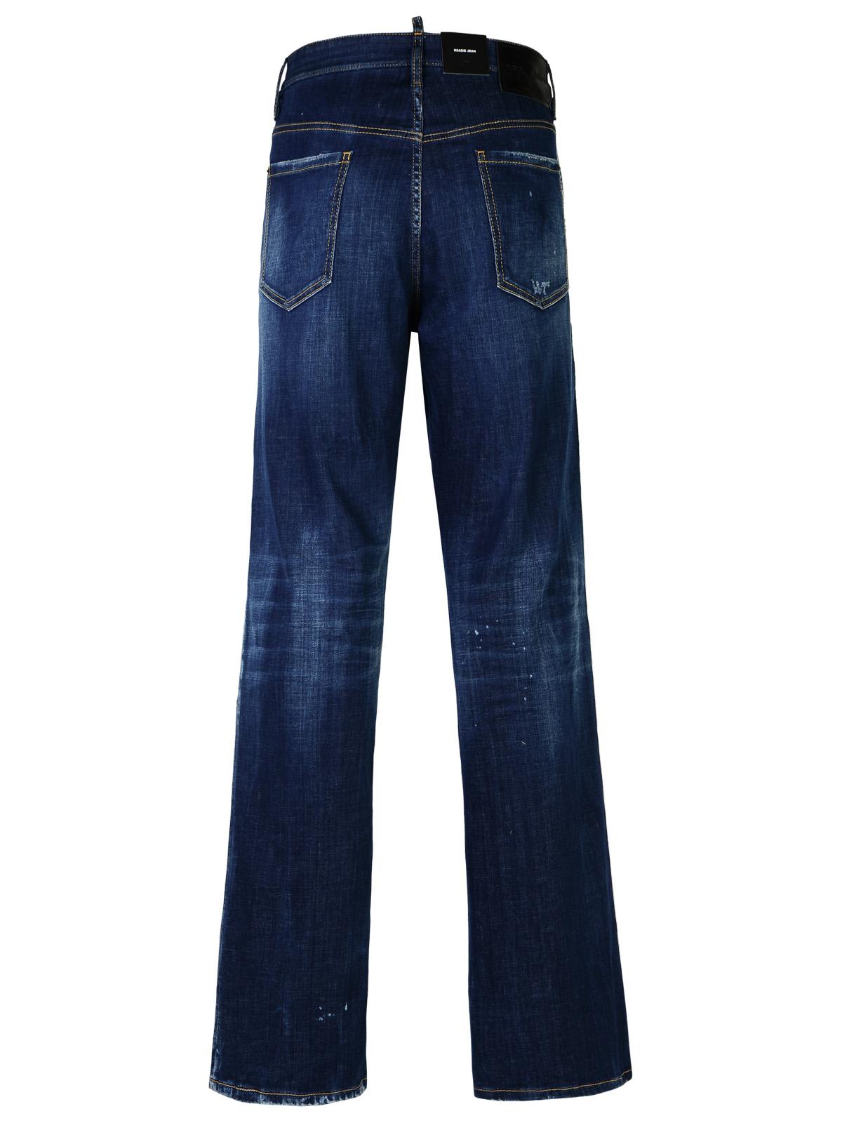 Shop Dsquared2 Roadie Blue Cotton Denim Jeans