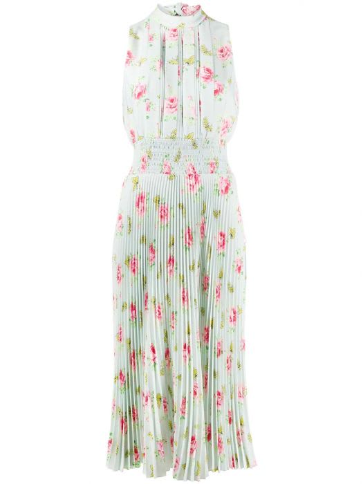 PRADA FLORAL PRINT PLEATED DRESS,11239549