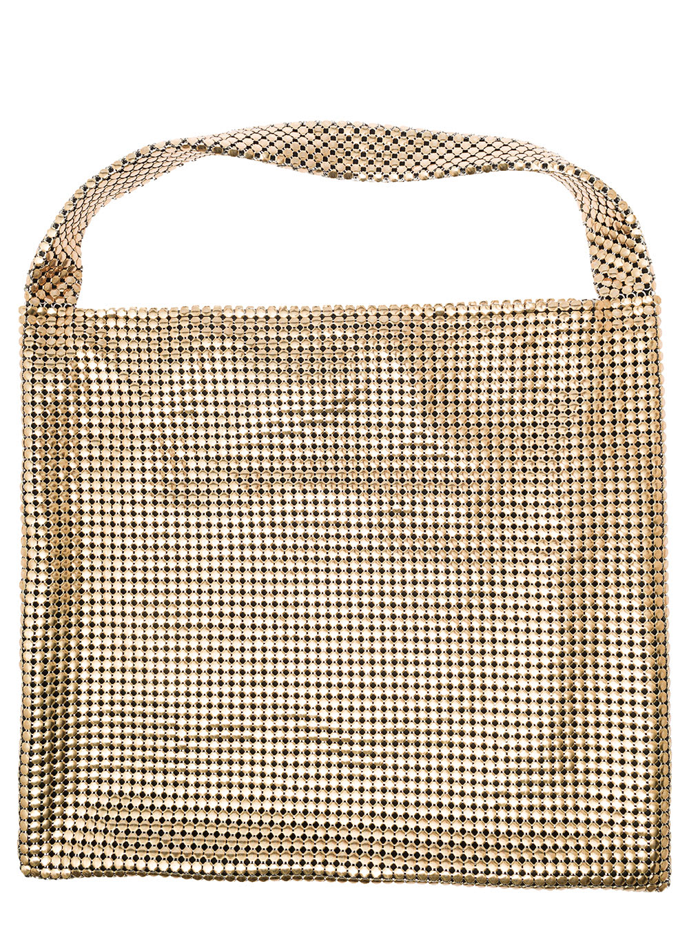 Shop Paco Rabanne Pixel Gold-tone Tote Bag In Metallic Mesh Woman