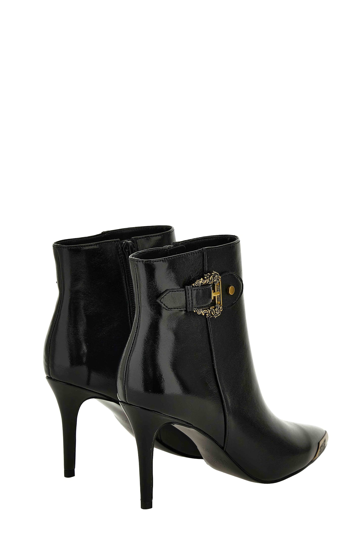Versace Jeans Couture 90mm Scarlett Buckle-detail Ankle Boots In Black