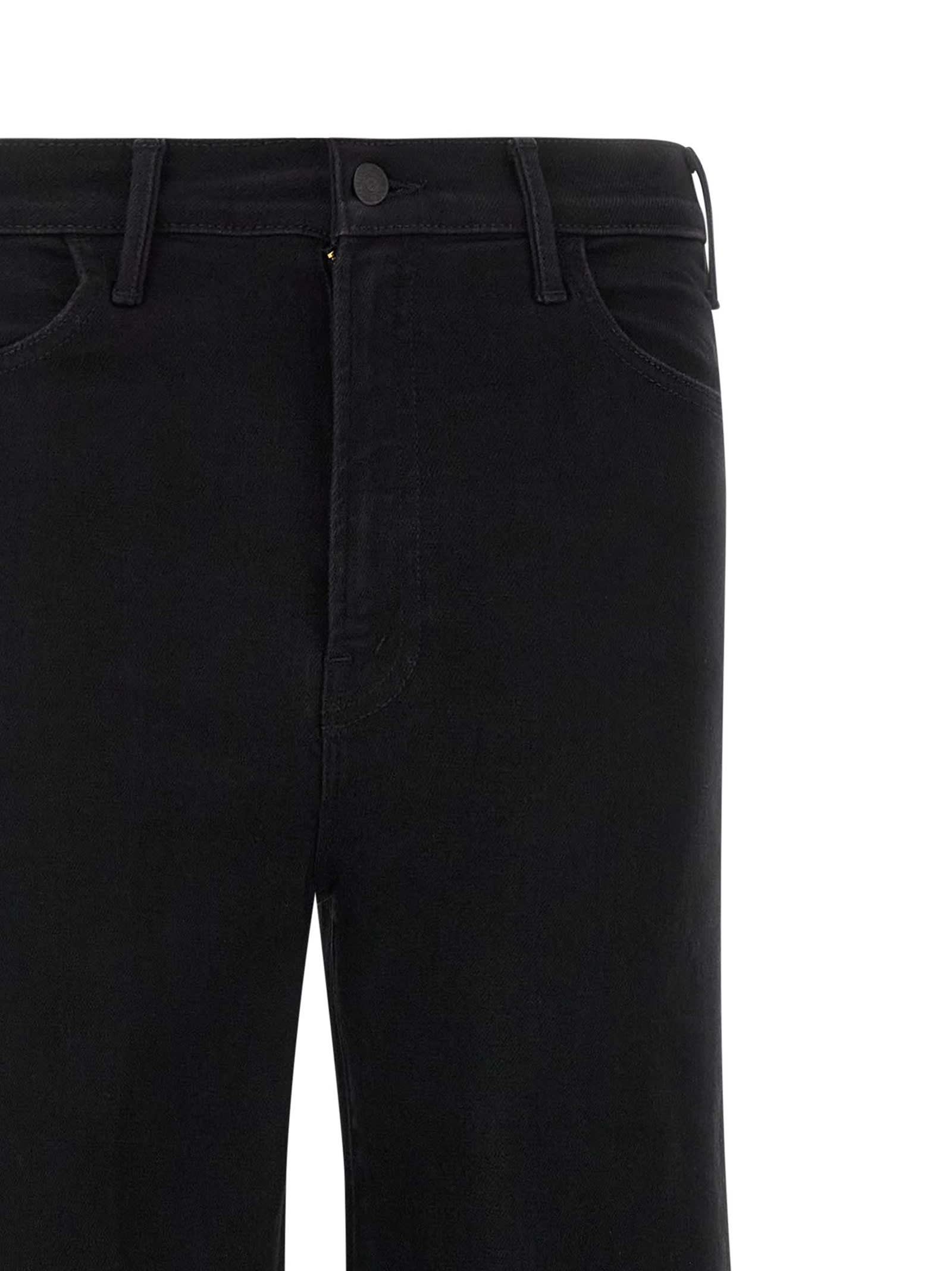 Mother The Hustler Roller Sneak Denim Jeans In Black