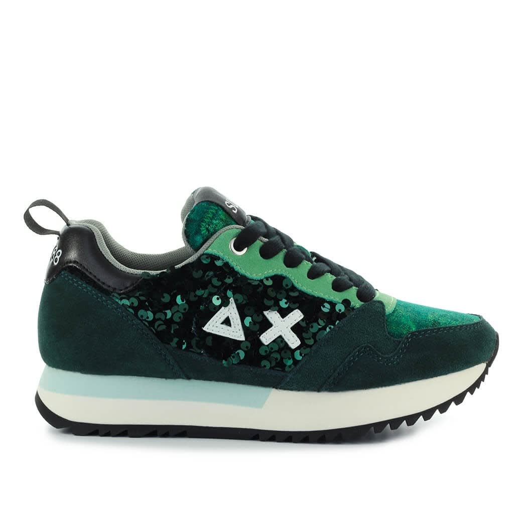 Sun 68 Sun68 Kelly Paillettes Green Sneaker In Dark Green ModeSens