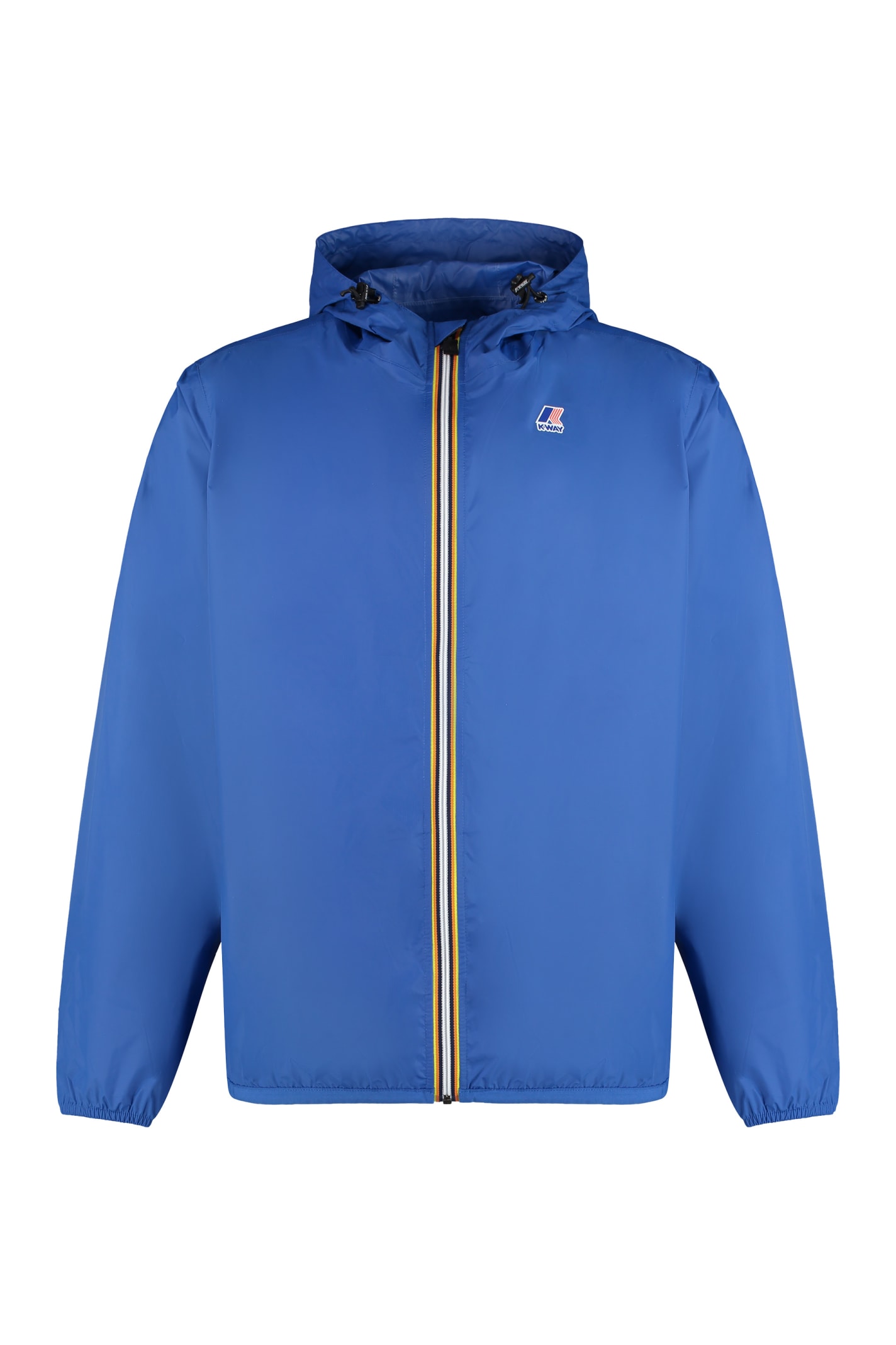 Shop K-way Claude Hooded Nylon Jacket In Blue