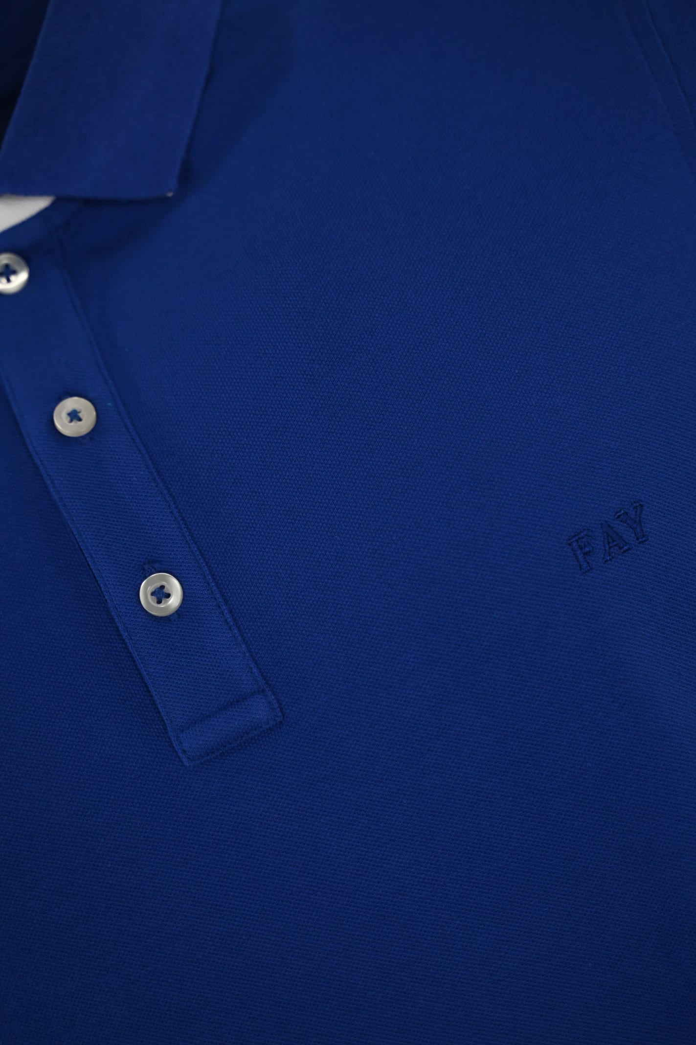 Shop Fay Stretch Cotton Polo Shirt In Royal Blue