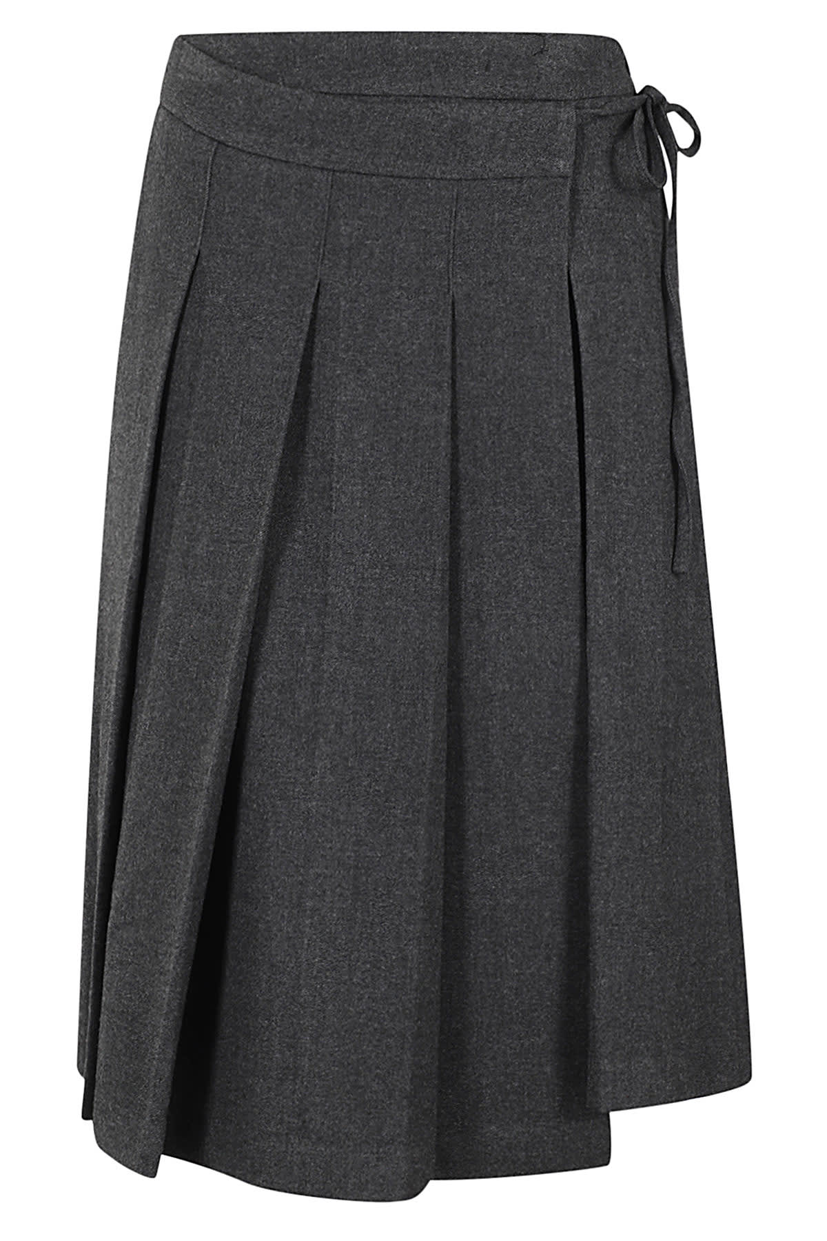 Ribboned Pleats Wrap Skirt