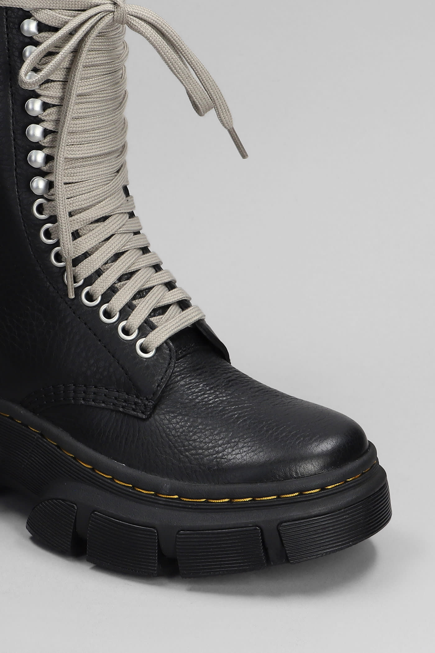 Shop Rick Owens X Dr. Martens Dmxl Length Boot Combat Boots In Black Leather