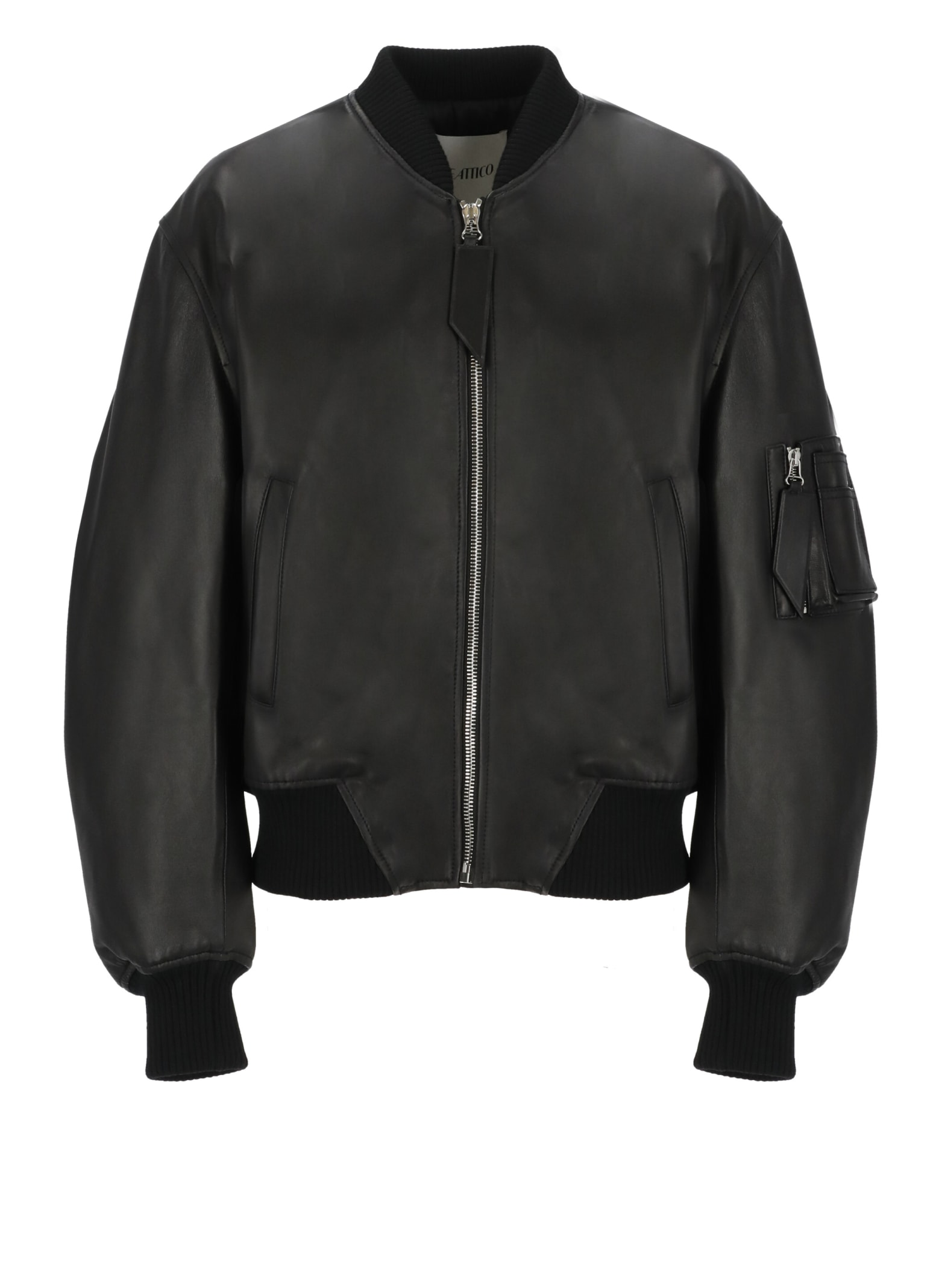 Shop Attico Anja Bomber Jacket In Black