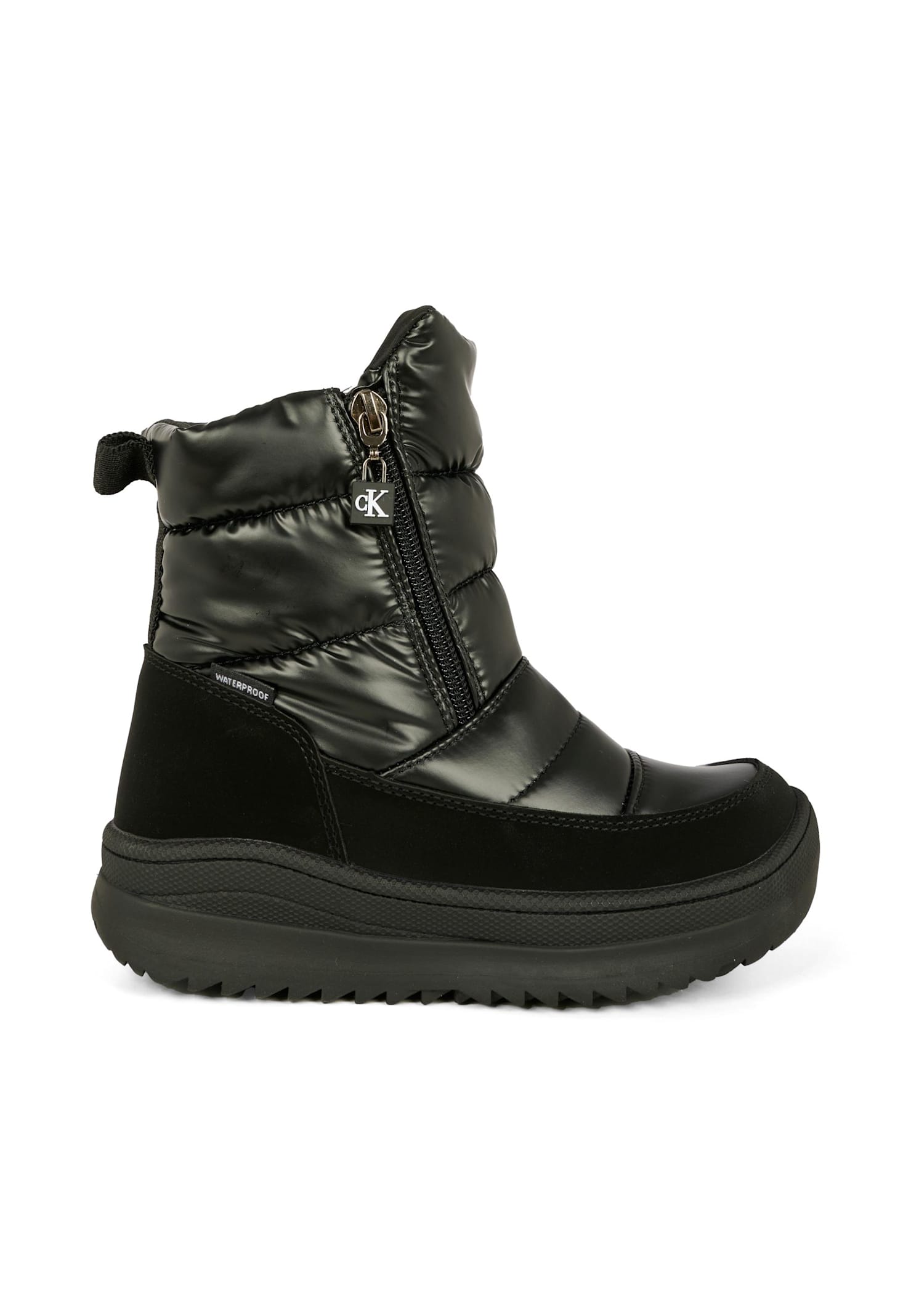 Calvin Klein Black Snow Boots For Kids In Black