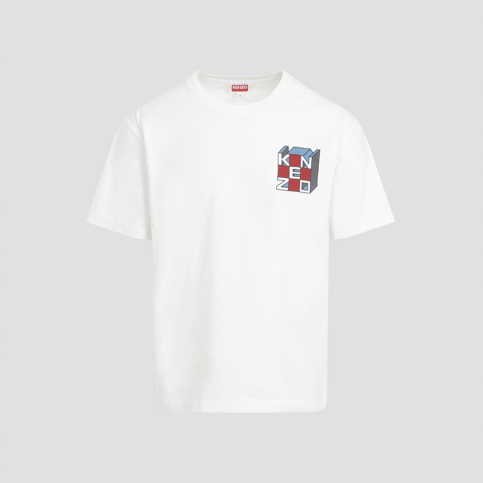 Shop Kenzo Kube Oversize Gots T-shirt In Off White