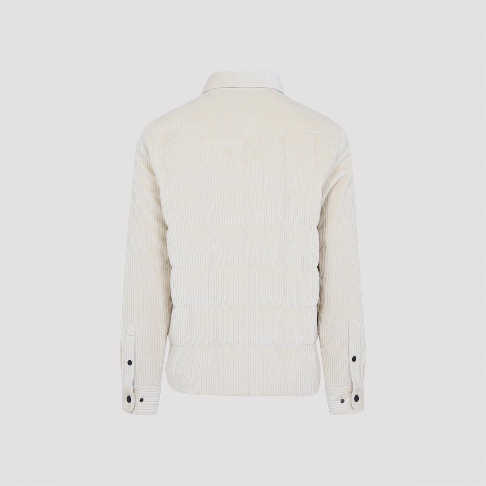 Moncler Grenoble Miscellaneous White Cotton Gelt Shirt Jacket In Animal Print