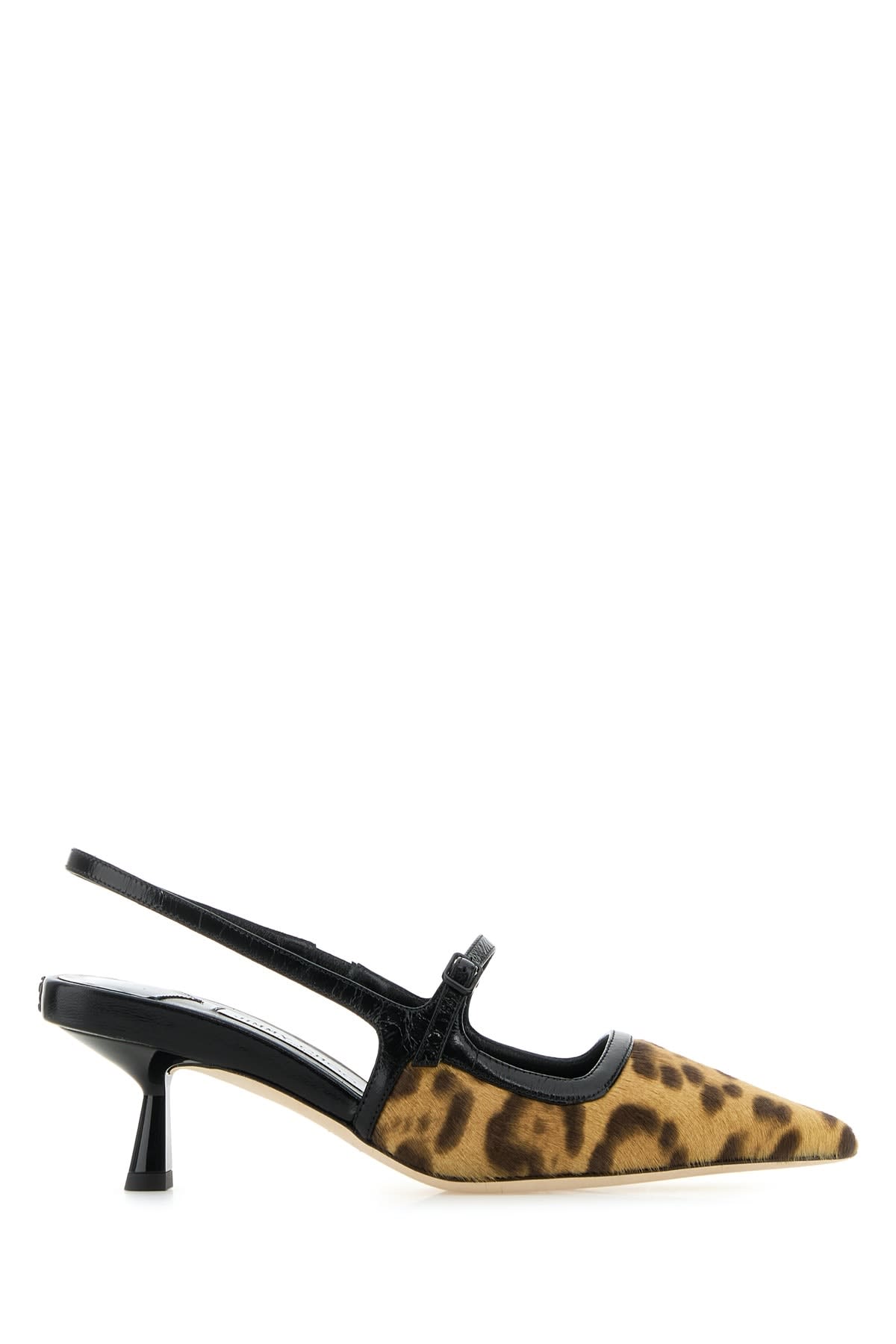 Jimmy Choo Didi 45 Slingback In Leopard Print Pony Skin Women In Natural/black
