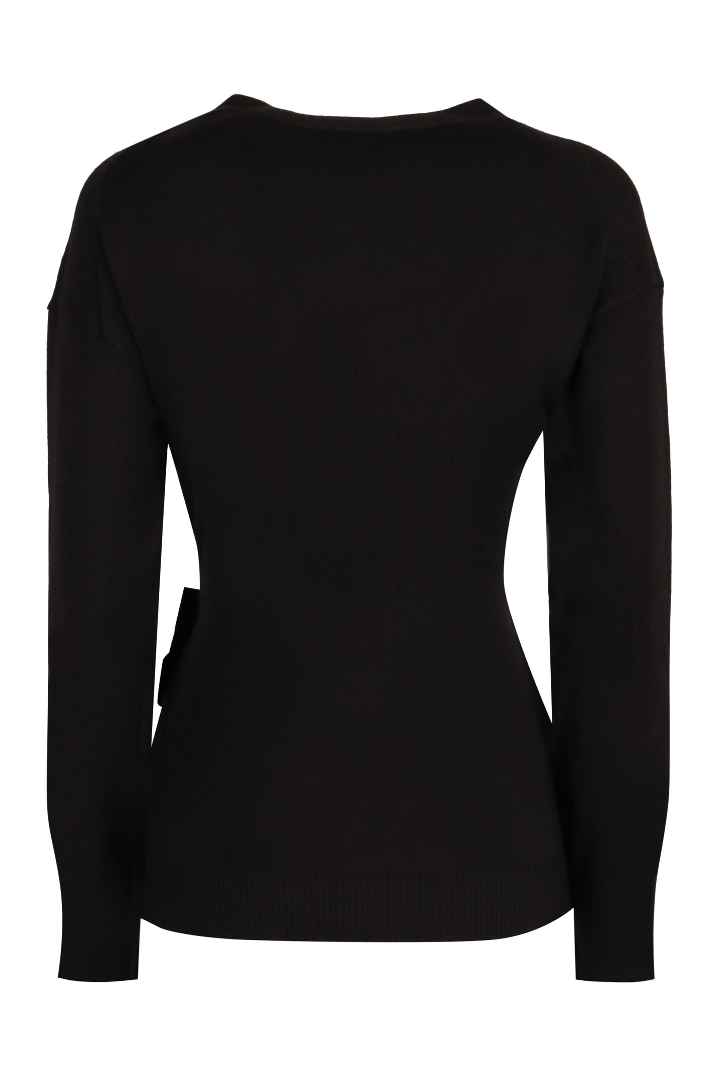 Shop Philosophy Di Lorenzo Serafini Wool V-neck Sweater In Black