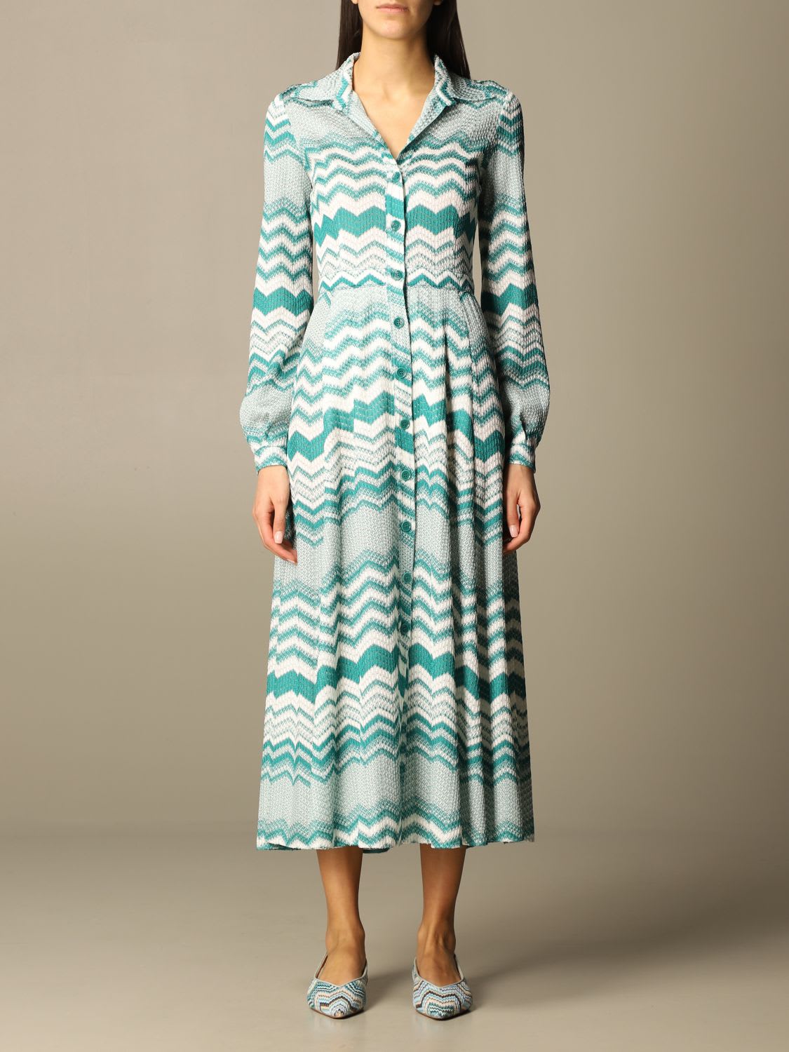 Photo of  Missoni Dress Missoni Long Dress In Zig Zag Fabric- shop Missoni Dresses online sales