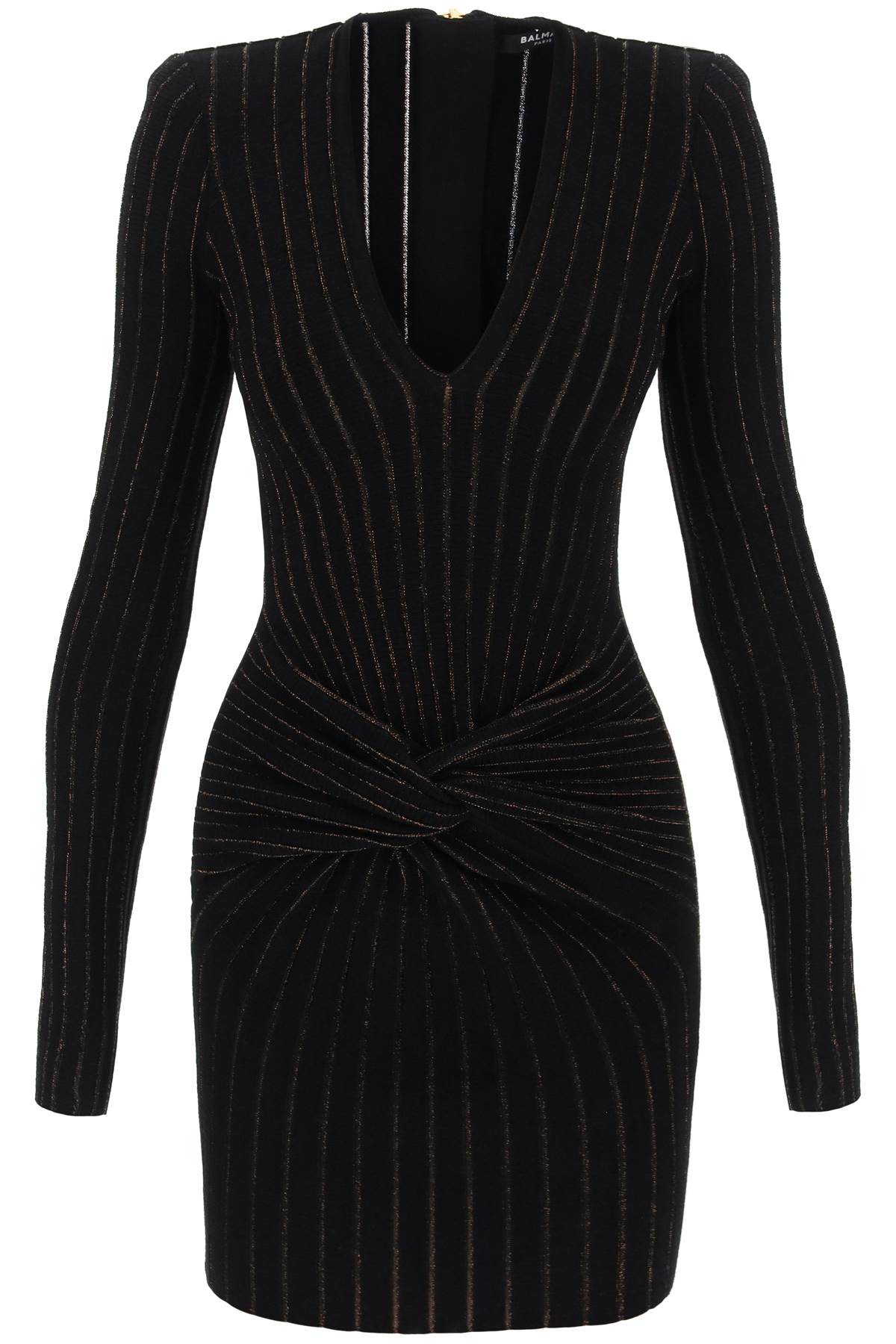 Knitted Mini Dress With Lurex Stripes