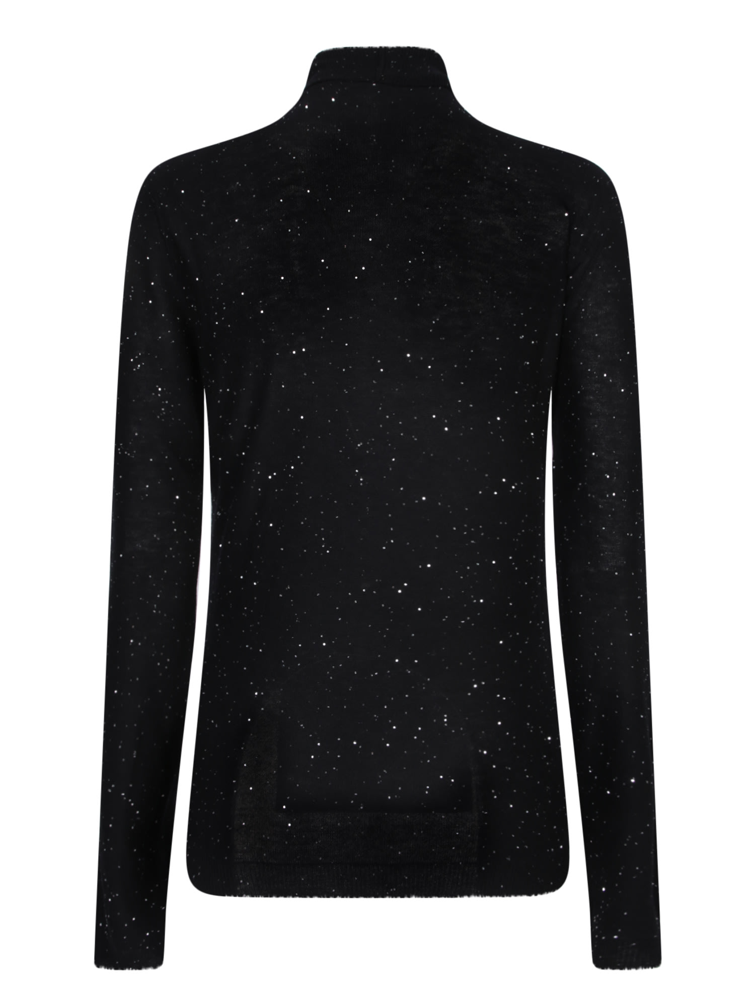 Shop Fabiana Filippi Black Wool Sweater With Sequins