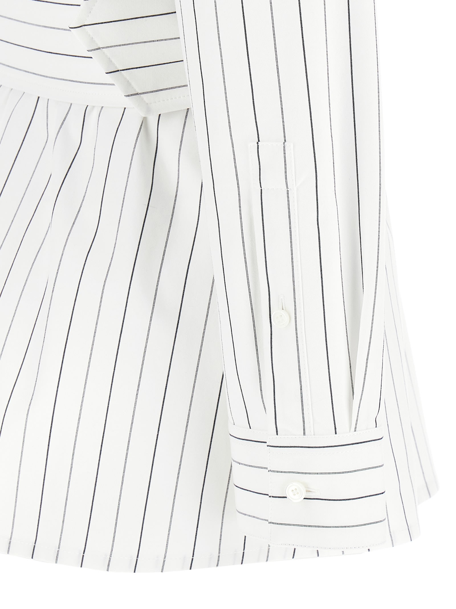 Burberry Striped Shirt With Belt In Red