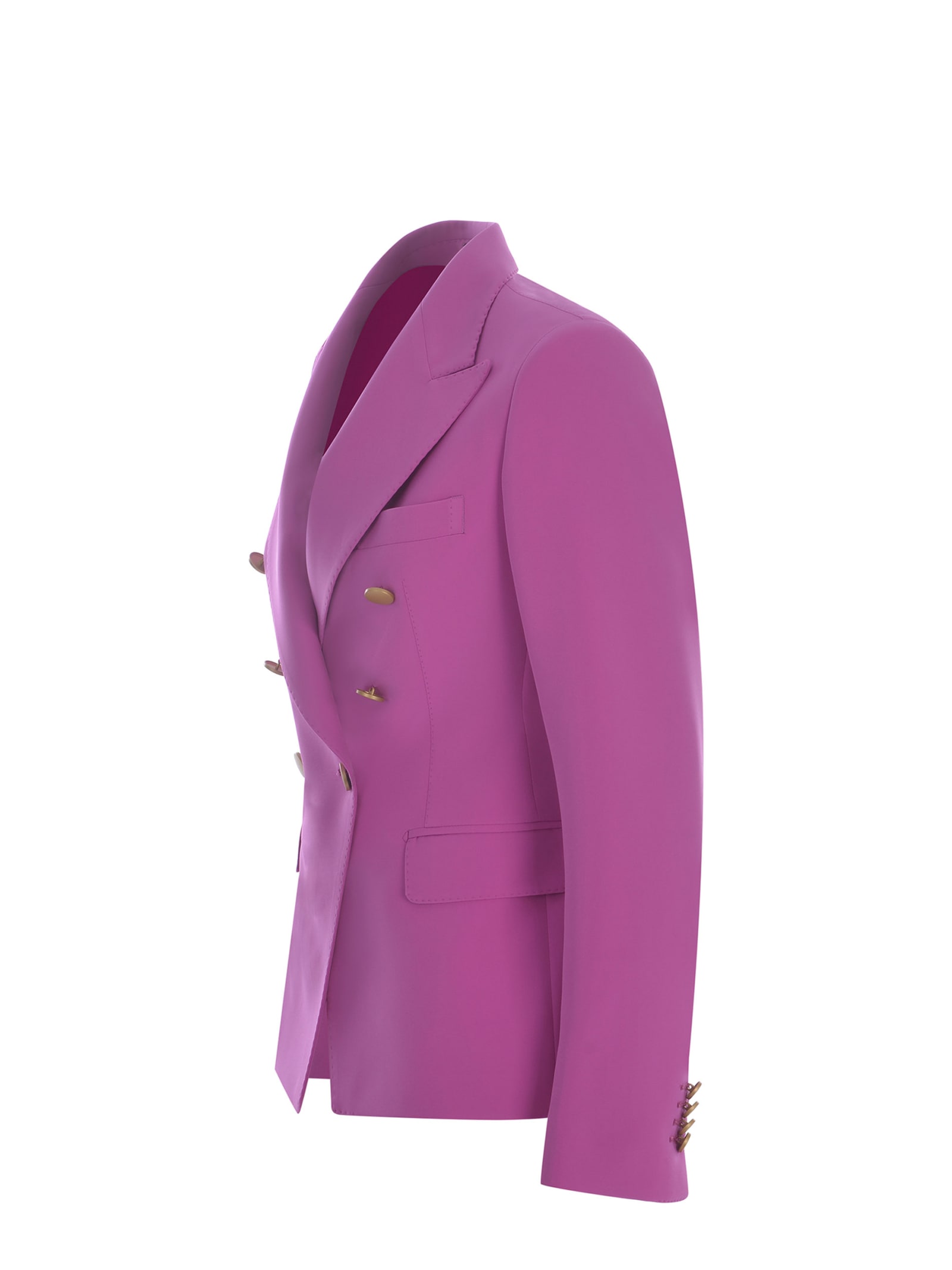 Shop Tagliatore Double-breasted Jacket  J-alycia Made Of Cady In Fucsia
