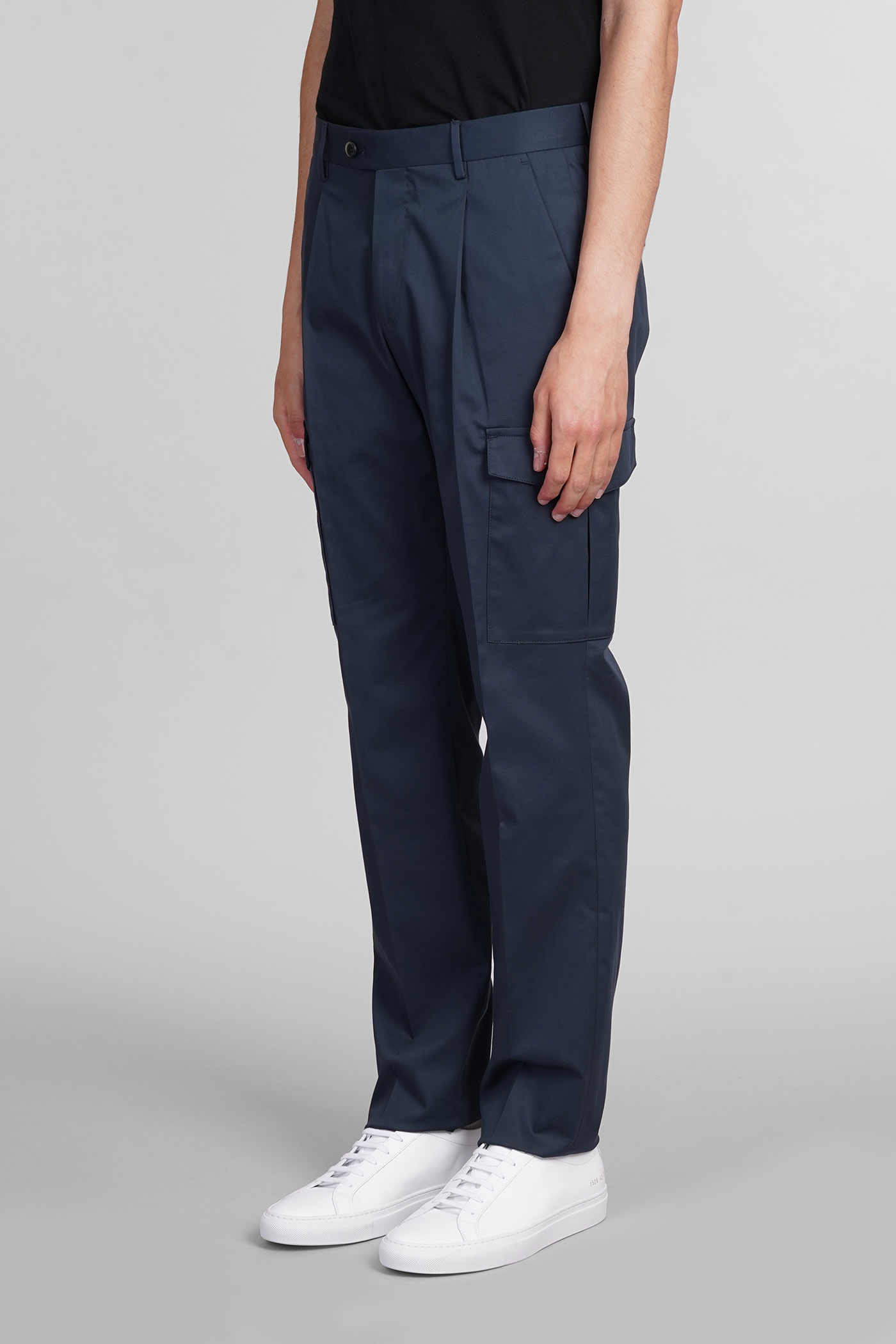 Shop Pt Torino Pants In Blue Cotton