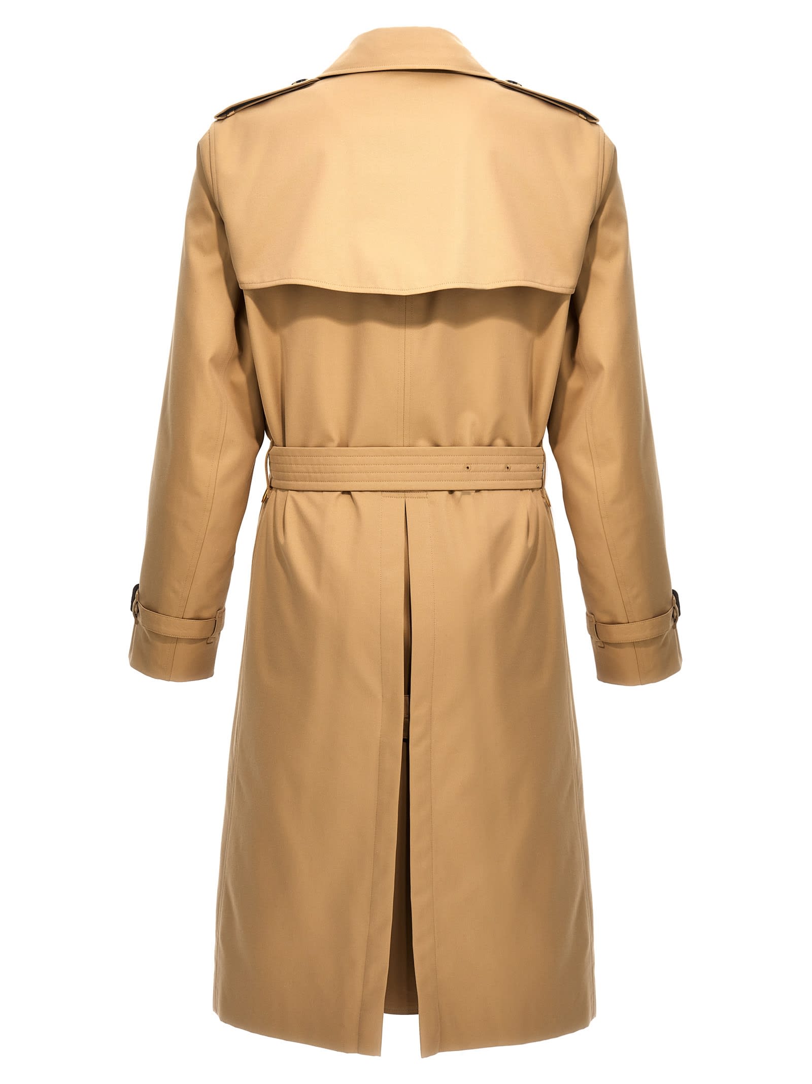 Shop Burberry Kensington Trench Coat In Beige