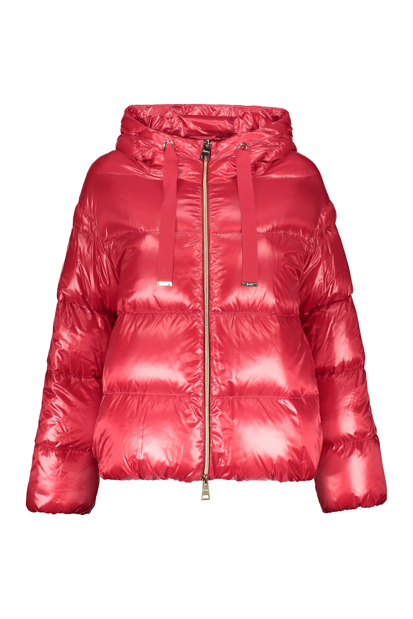 Herno Quilted Red Puffer Jacket With Hood In Red