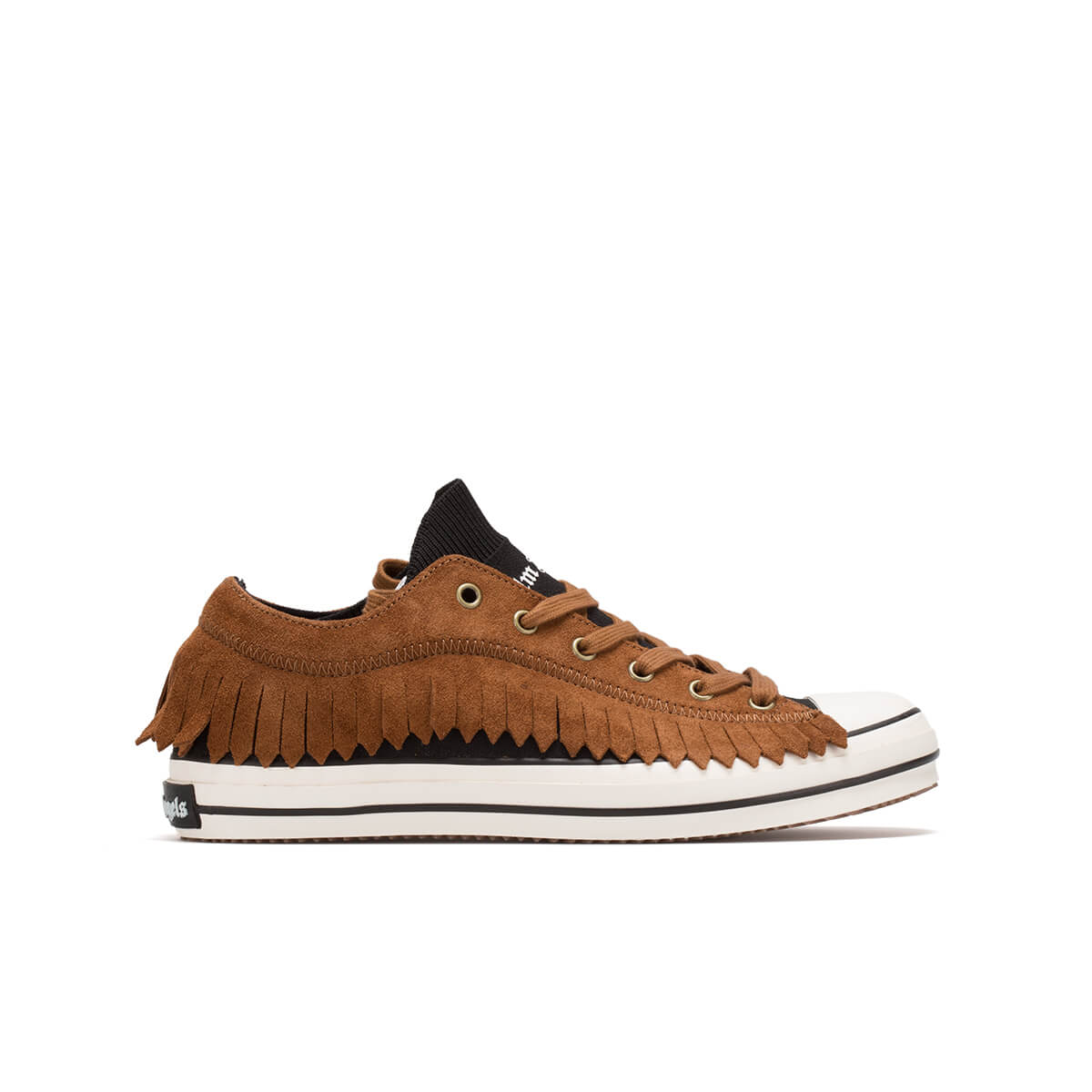 PALM ANGELS FRINGE LOW VULCANIZED SNEAKERS,PMIA060S21LEA0016010 Brown