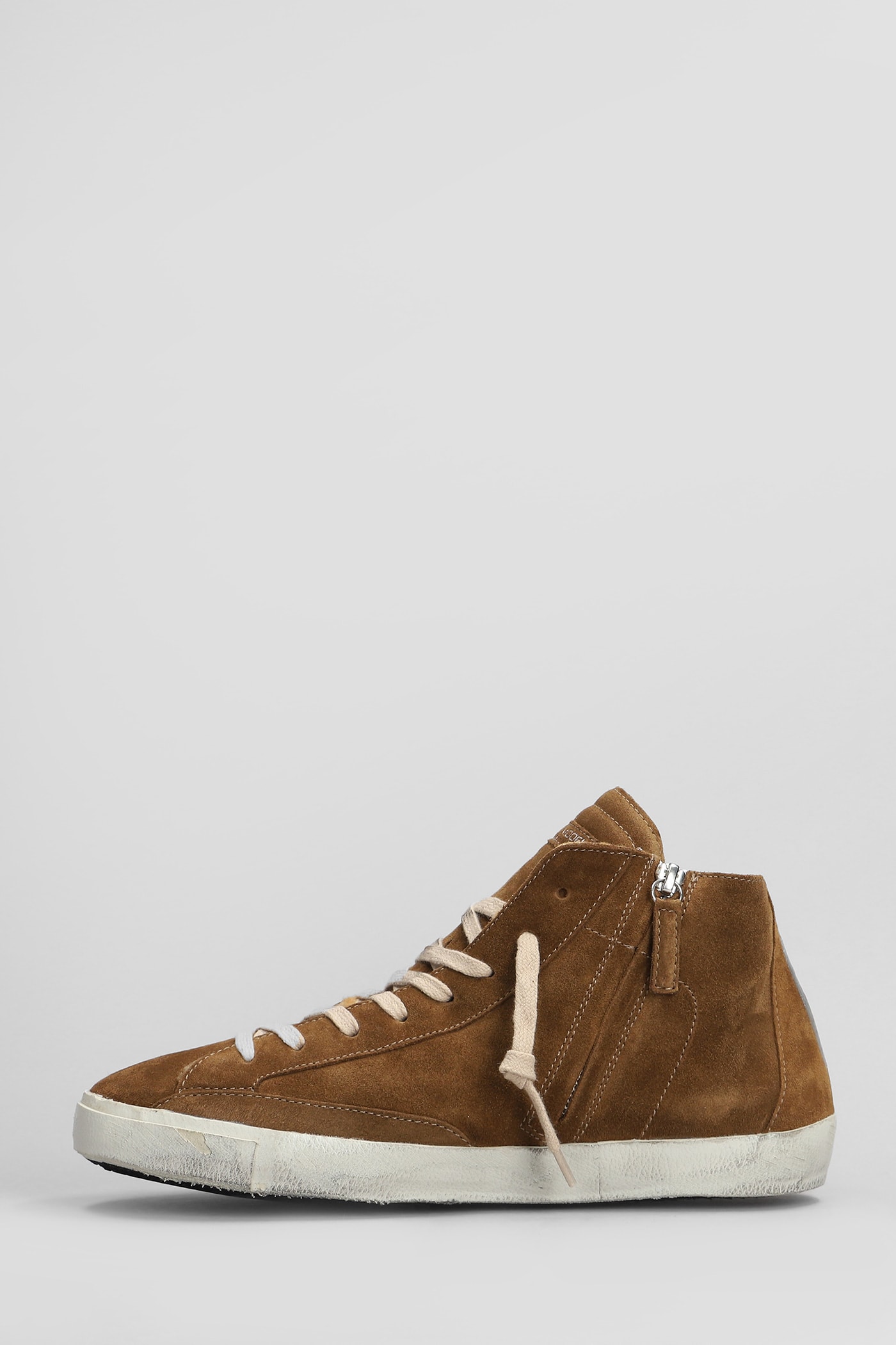 Shop Philippe Model Prsx High Sneakers In Leather Color Suede