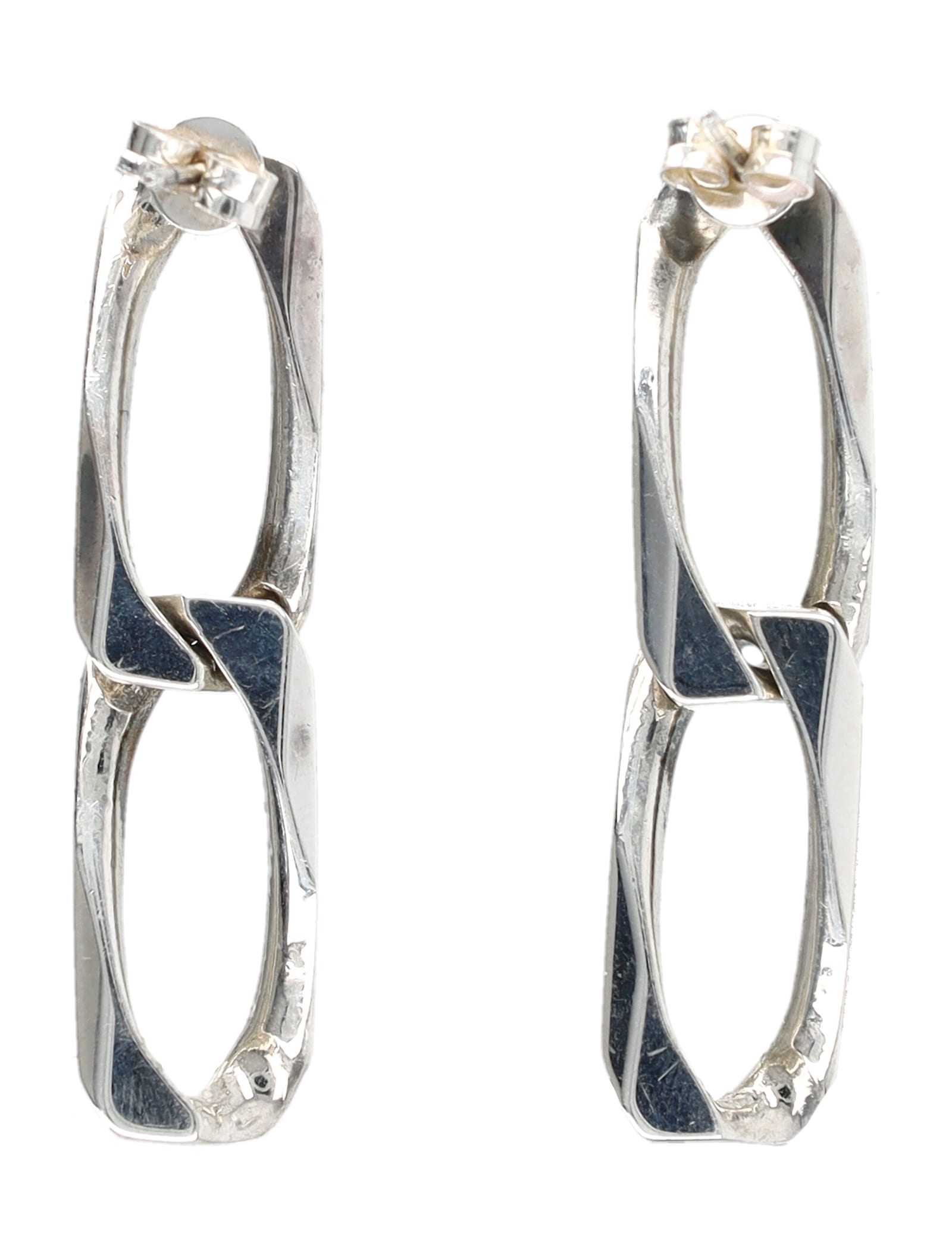 Emanuele Bicocchi Silver Chain Link Earrings In Silver