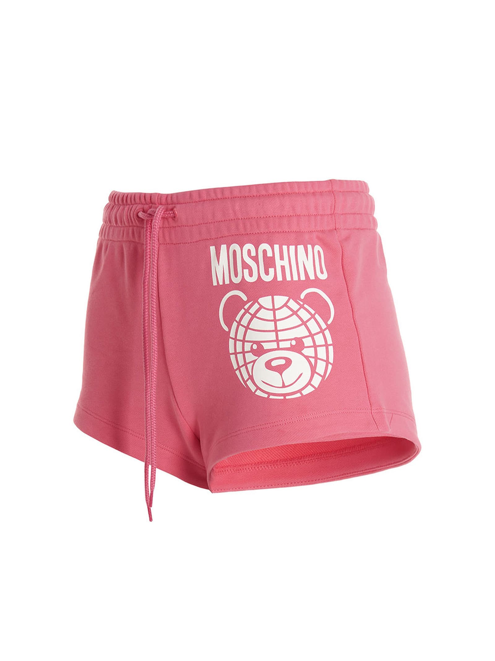 Shop Moschino Logo Shorts In 3205