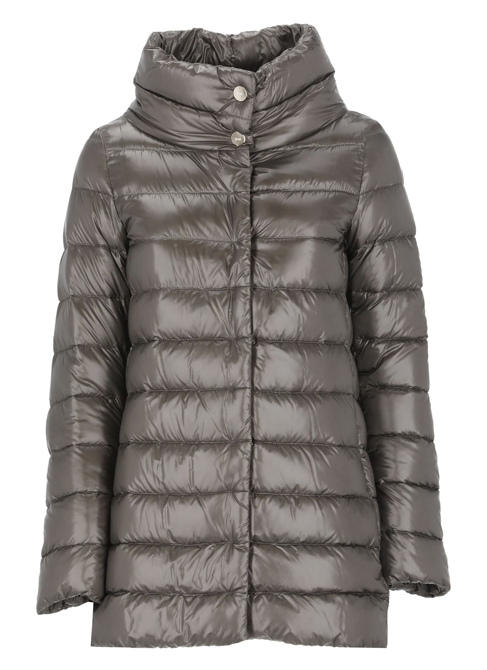 Herno Grey 200 G Ultralight Nylon Amilia Coat In Grey
