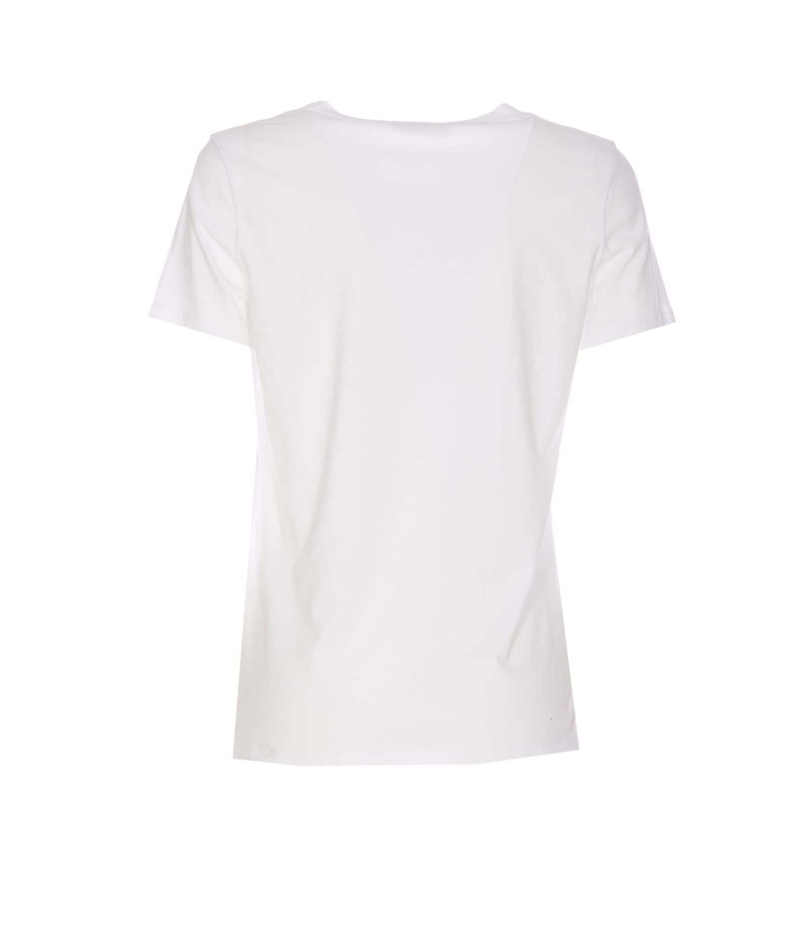 Shop Elisabetta Franchi Jersey T-shirt With Necklace In White