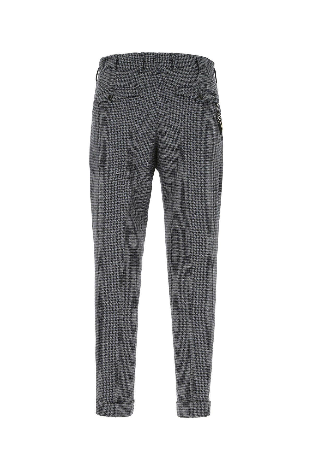 Shop Pt Torino Embroidered Wool Super 100s Pant In Grigio Medio