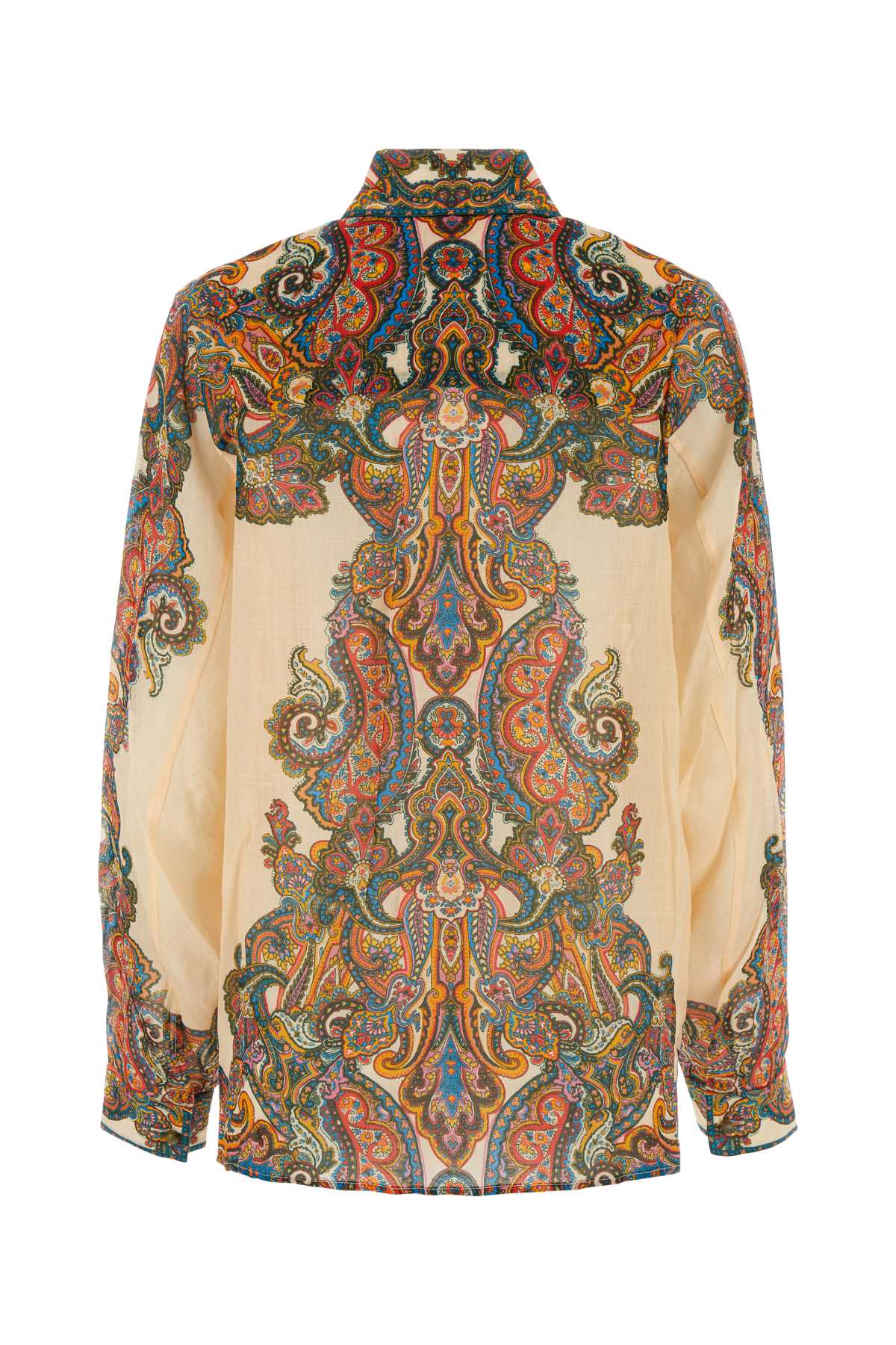 Shop Zimmermann Printed Ramie Oversize Ottie Shirt In Multipaisley