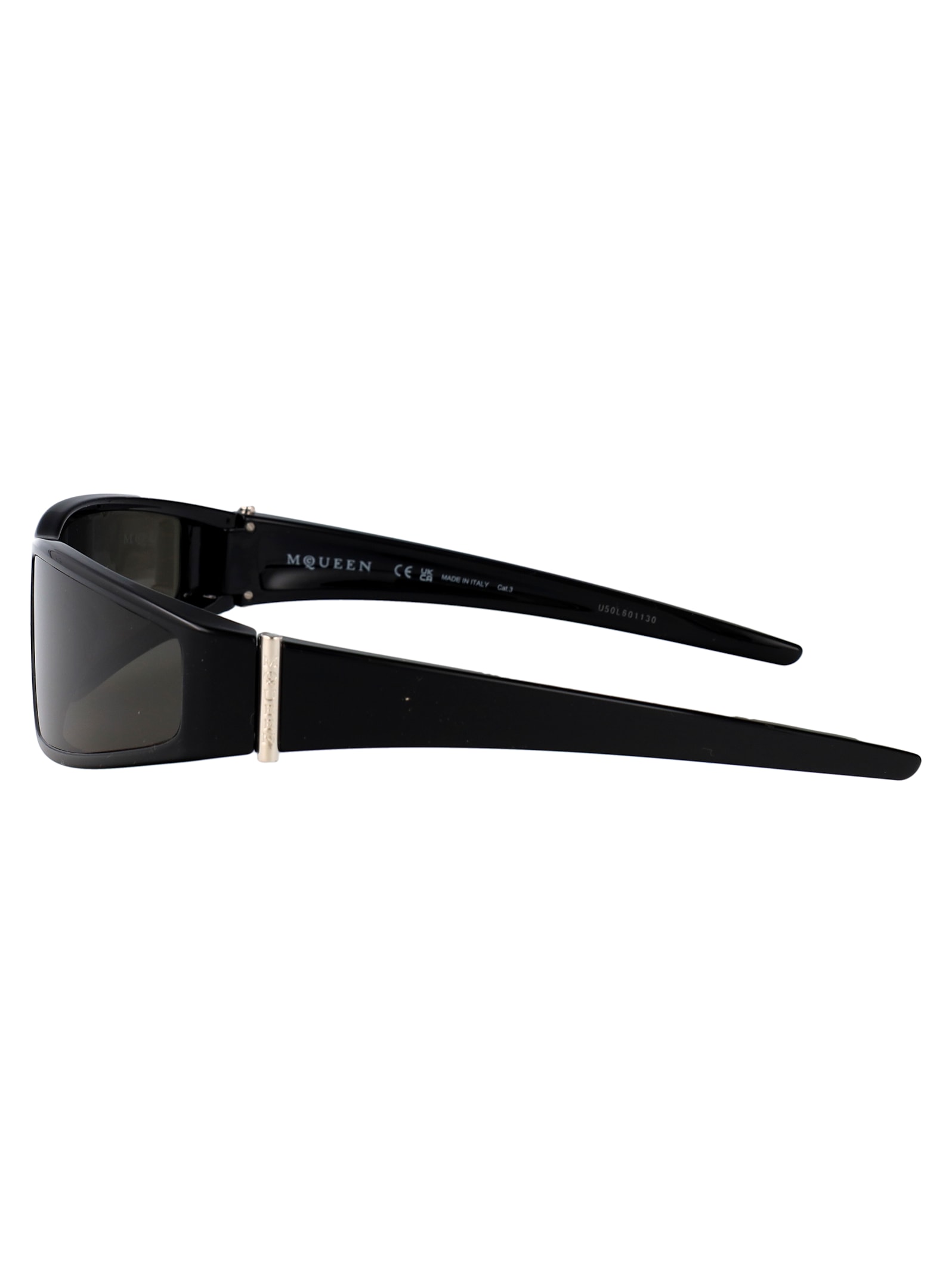 Alexander Mcqueen Black-black-grey Bio Injection Sunglasses In Black