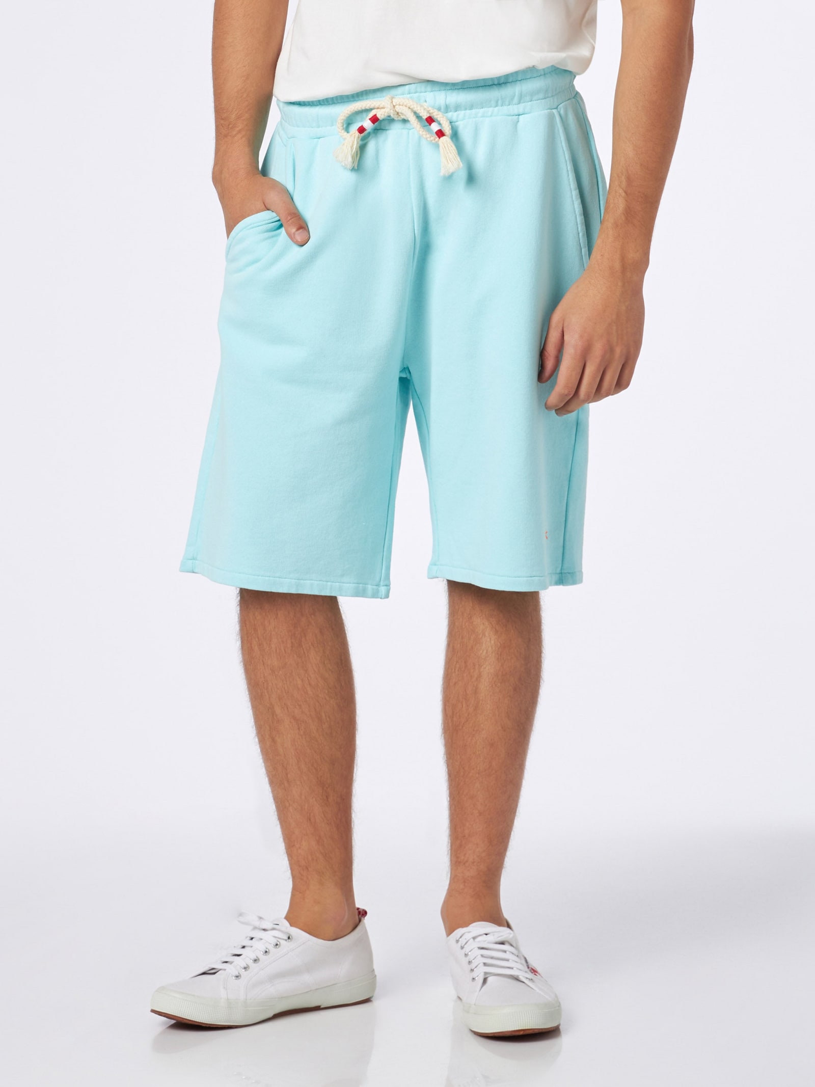Mc2 Saint Barth Man Water Green Cotton Bermuda In Green