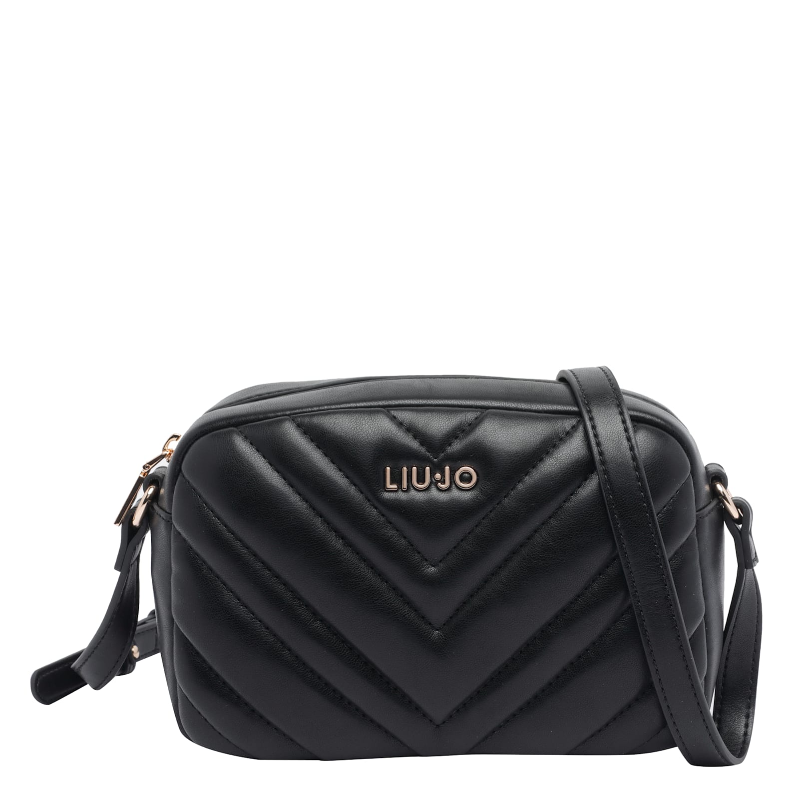 Liu •jo Quilted Logo-plaque Shoulder Bag In Black
