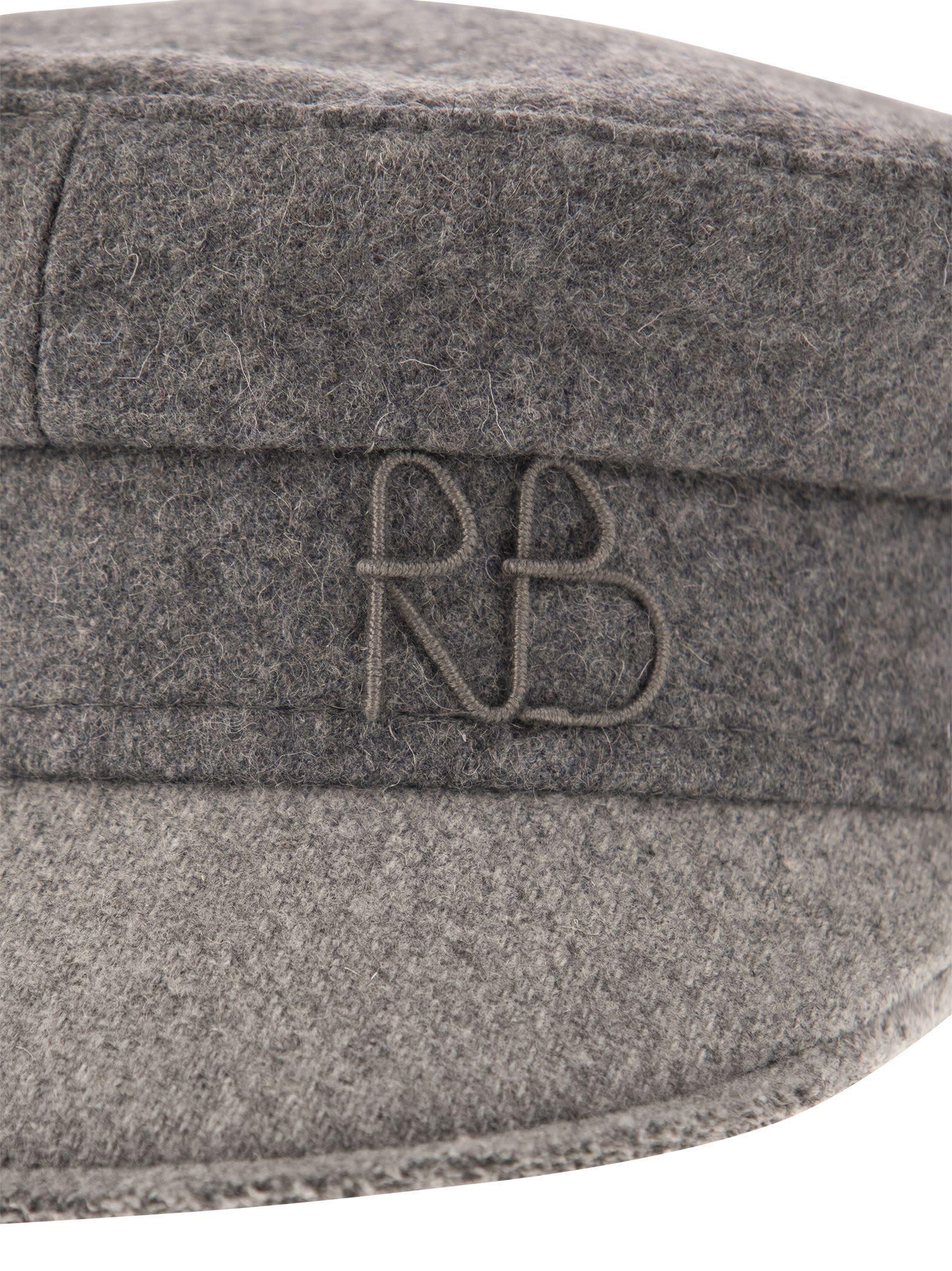 Shop Ruslan Baginskiy Baker Boy - Wool-blend Hat In Grey