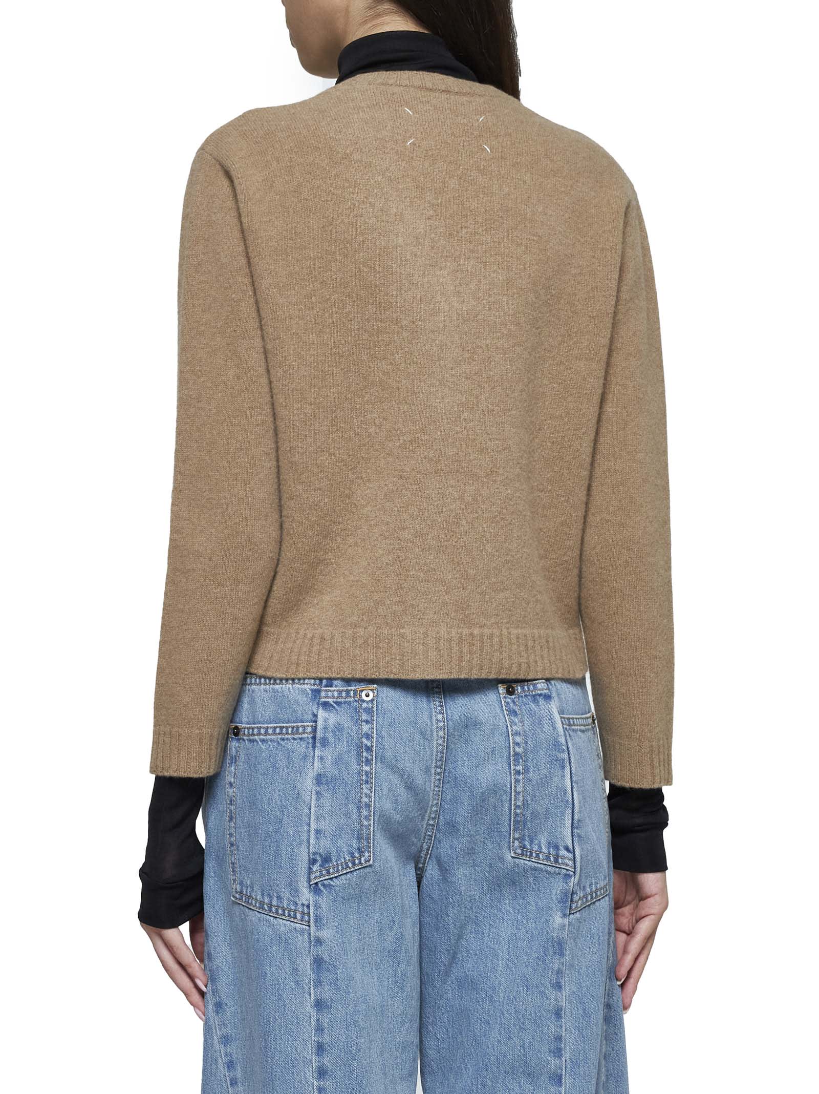 Shop Maison Margiela Cardigan In Beige