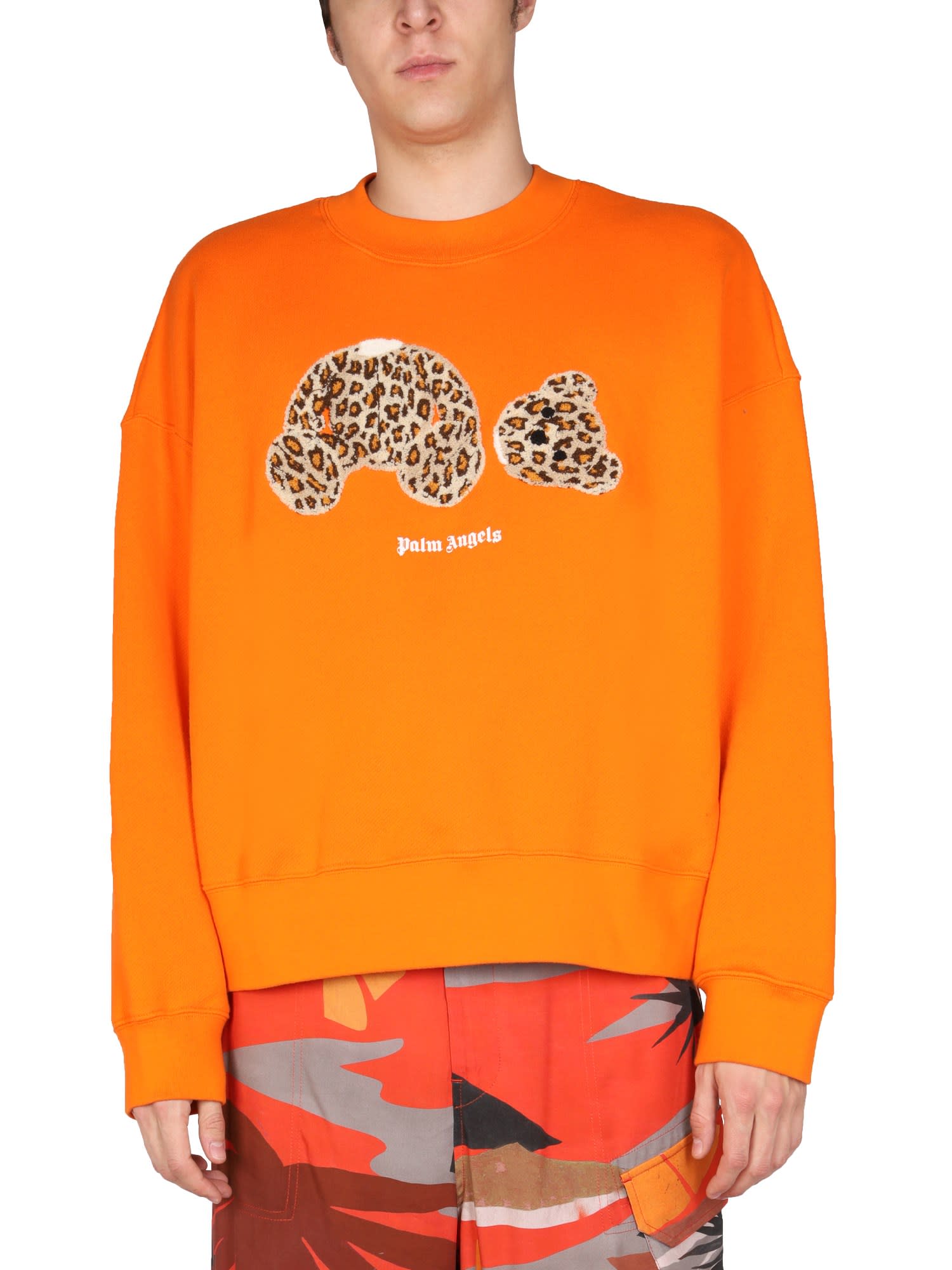 Palm Angels Leopard Bear Print Sweatshirt