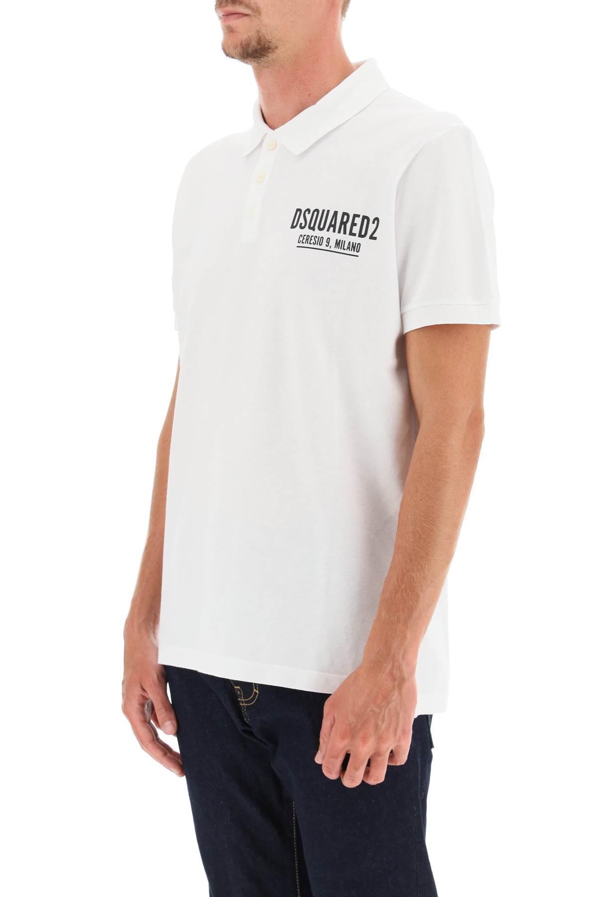 Dsquared2 Polo Shirt With 'ceresio 9' Print In Multi-colored