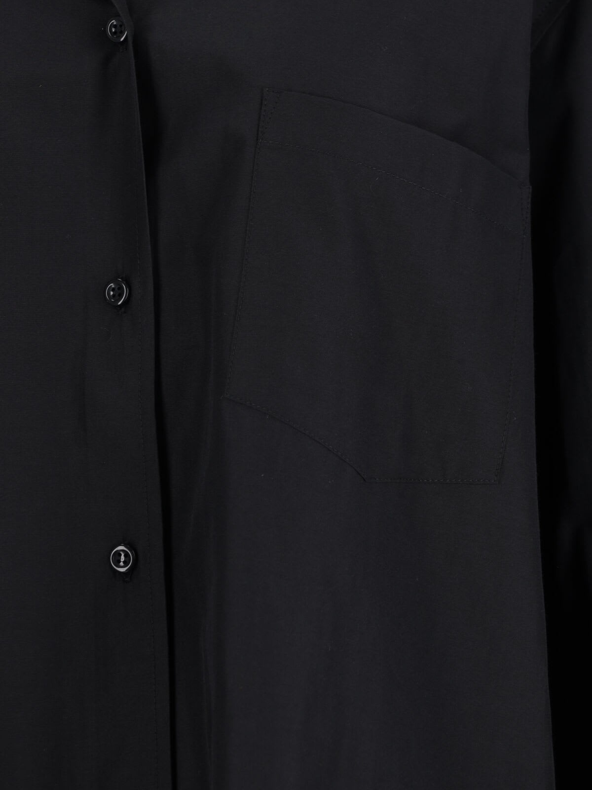 The Andamane Structured Collar Long Sleeves Chest Pocket In Black