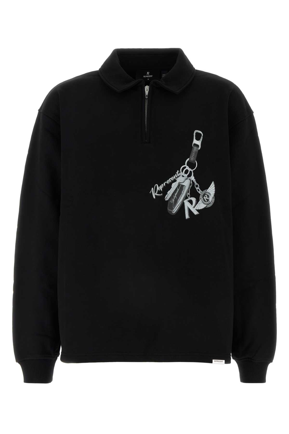 Black Cotton Sweatshirt