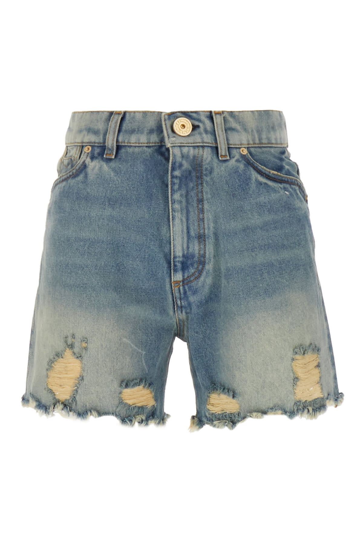 Balmain Denim Shorts In Bleu