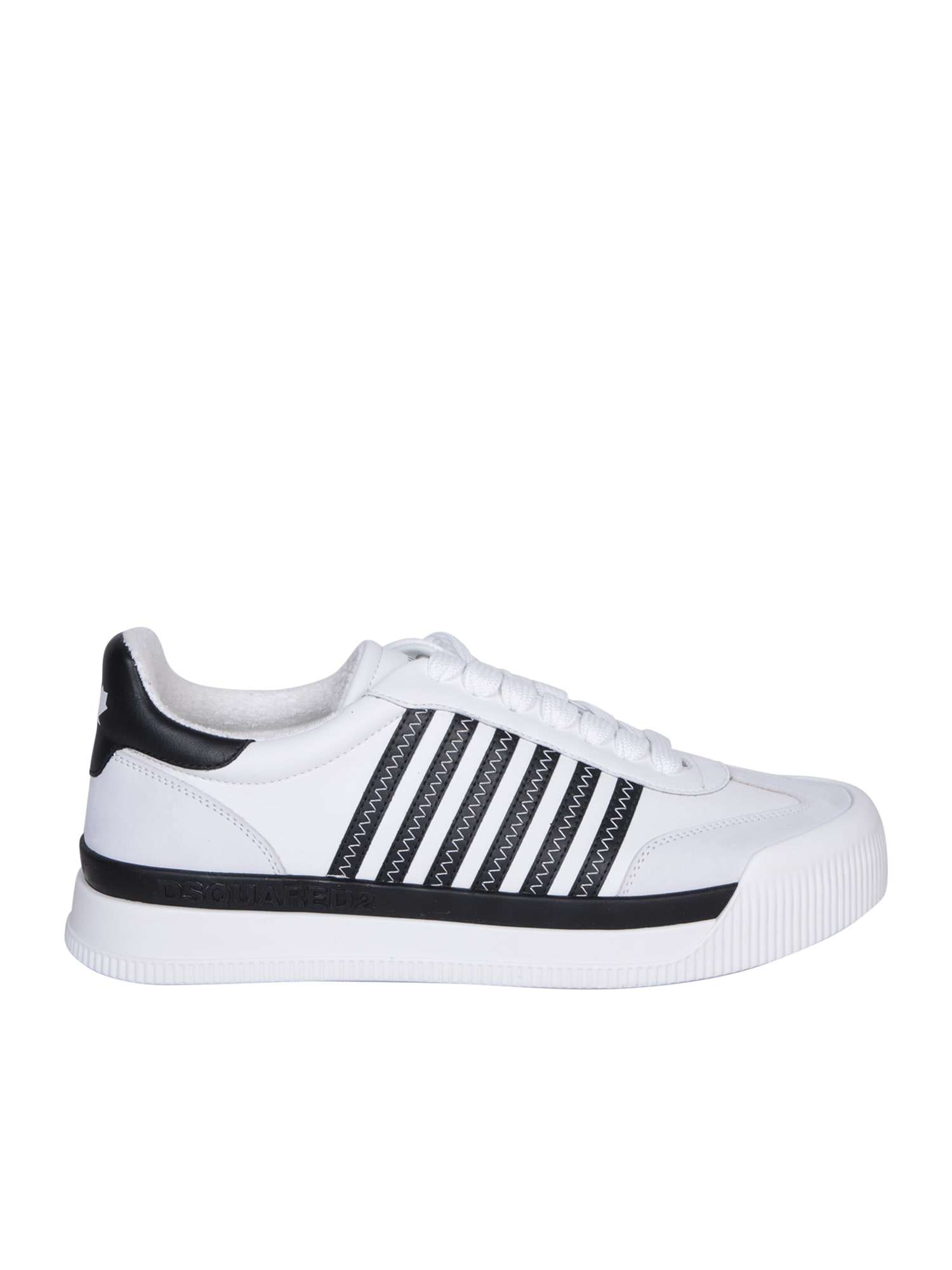 Shop Dsquared2 New Jersey White/black Sneakers